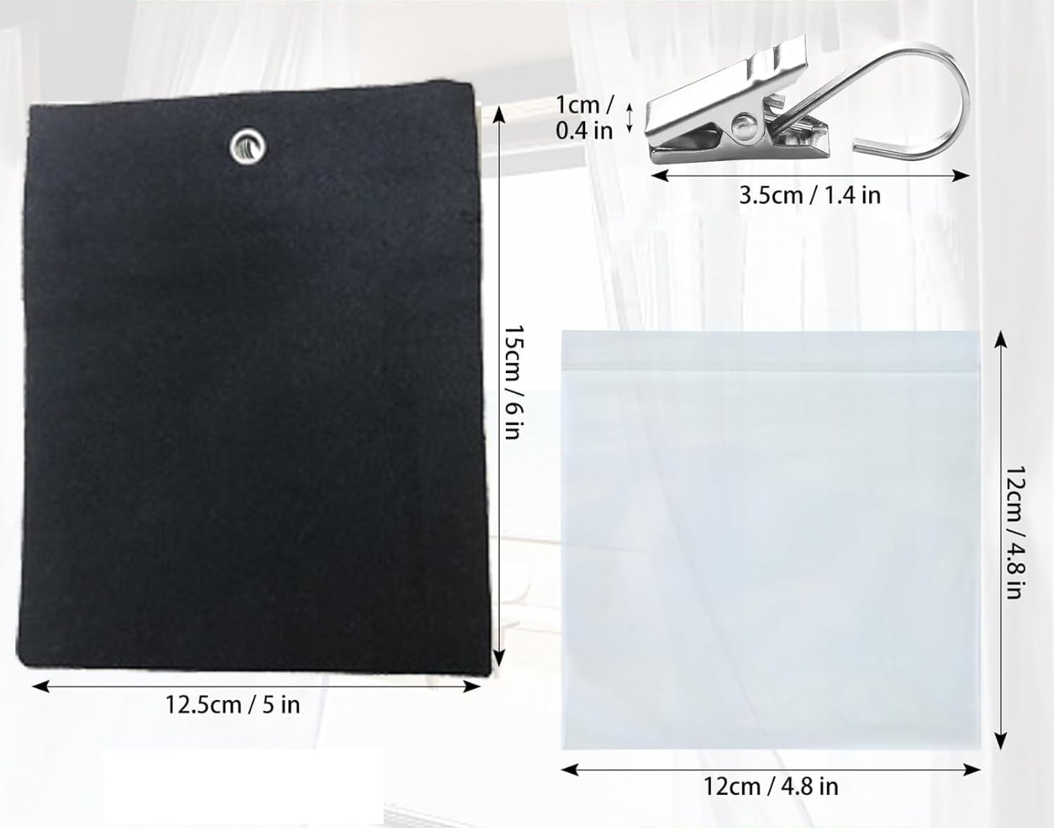 10 Pack Outdoor Curtain Weighted Blocks, 15 oz Outdoor Curtain Sandbag Weighted Bags, Curtain Bottom Weighted Bag Retainer Clips for Outdoor Curtains Gazebo Tent Tablecloths - Image 2