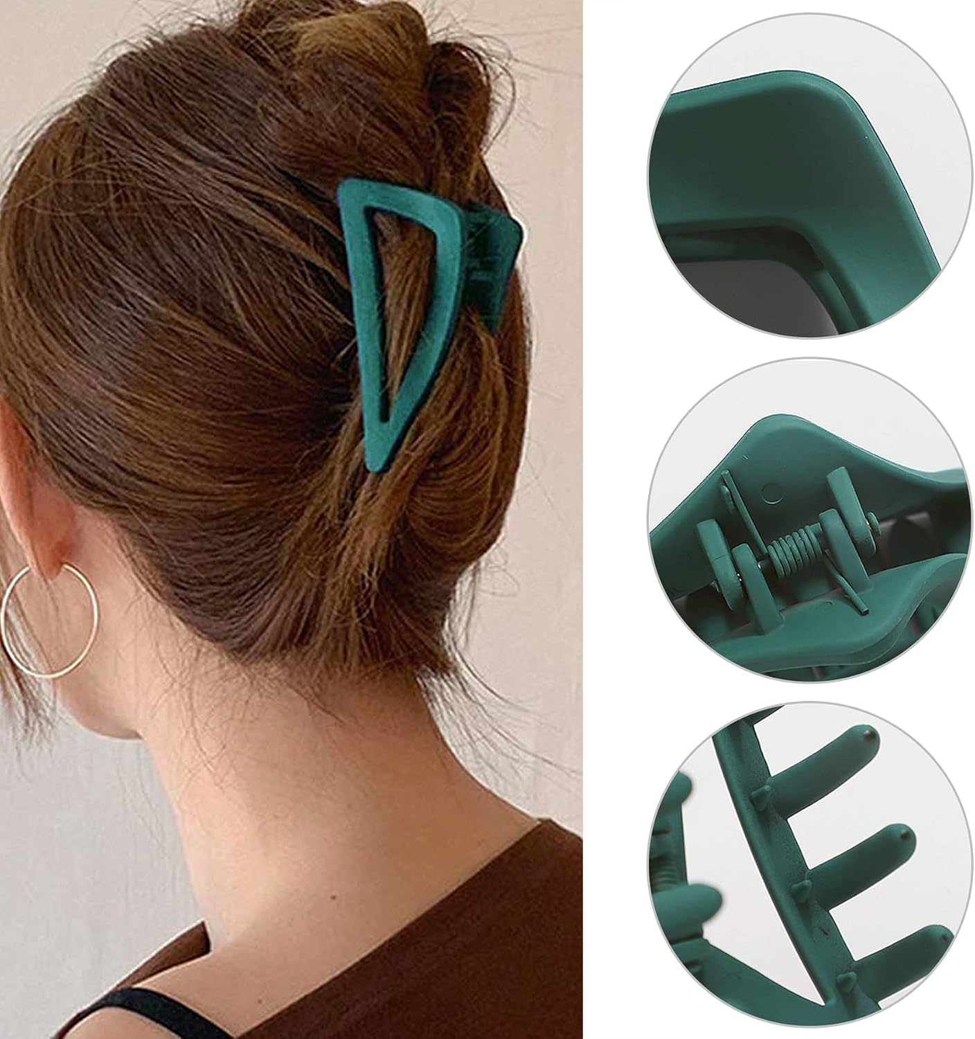Hair Claw Clips Girls Women Nonslip French Matte Claw Clip for Thin Hair Curly Straight Long Hair - 6 Packs / Set - Image 3