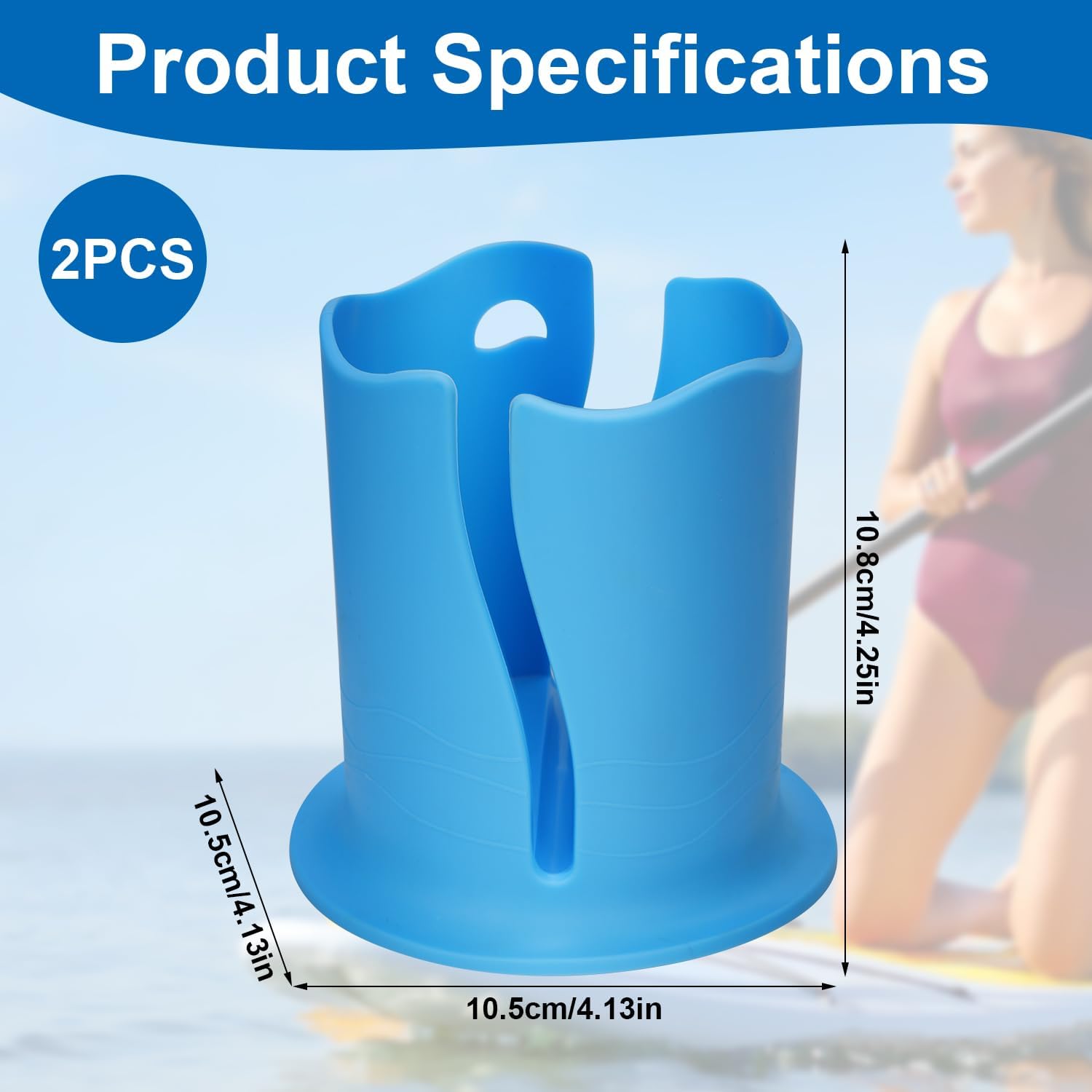 2pcs Paddle Board Cup Holder, Universal Kayak Drink Holder Multifunctional Anti-Toppling Paddleboard Cup Holder Surfboard Water Bottle Holder for Outdoor Fishing Boat Kayak Accessories - Image 2