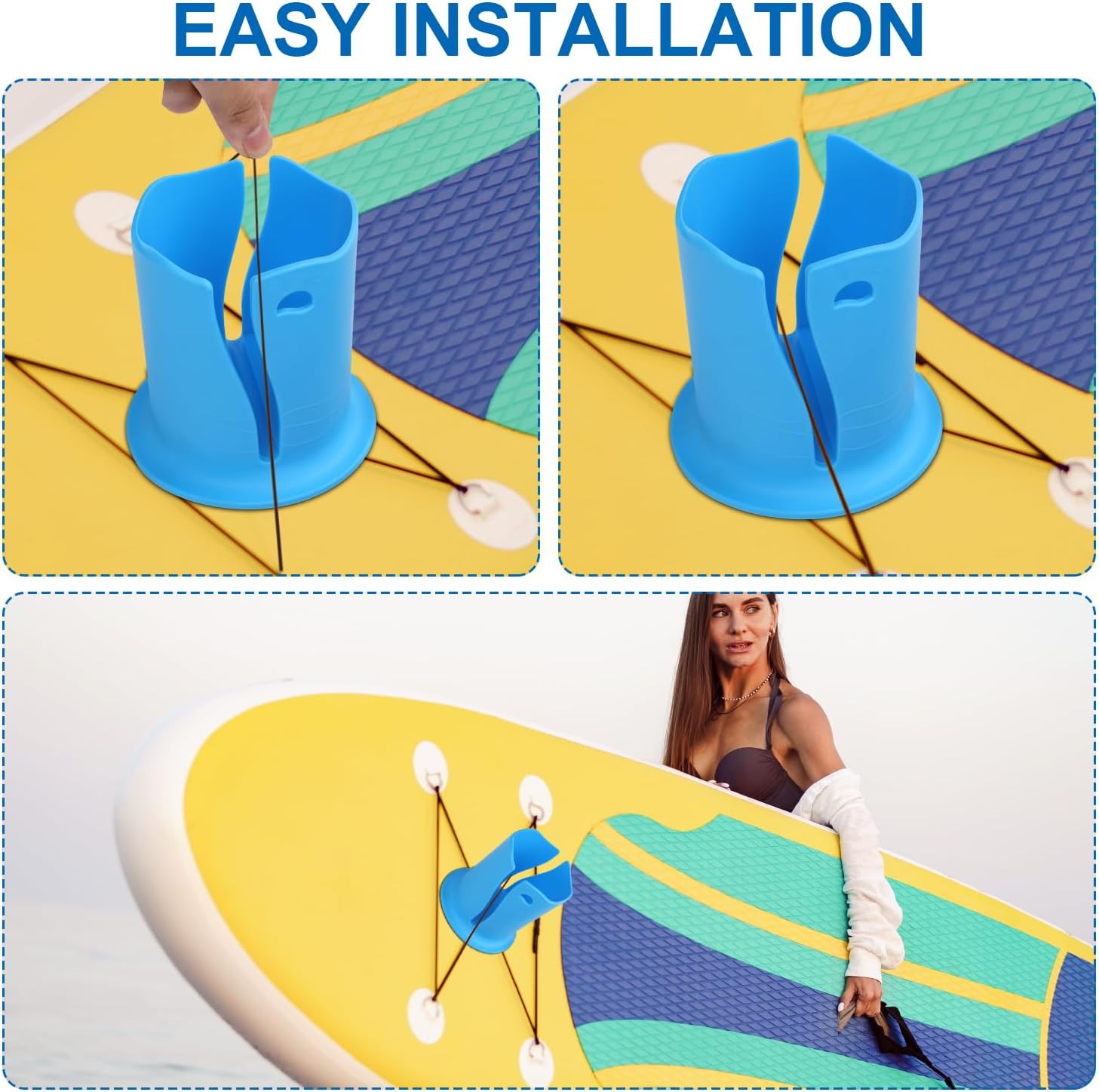 2pcs Paddle Board Cup Holder, Universal Kayak Drink Holder Multifunctional Anti-Toppling Paddleboard Cup Holder Surfboard Water Bottle Holder for Outdoor Fishing Boat Kayak Accessories - Image 5
