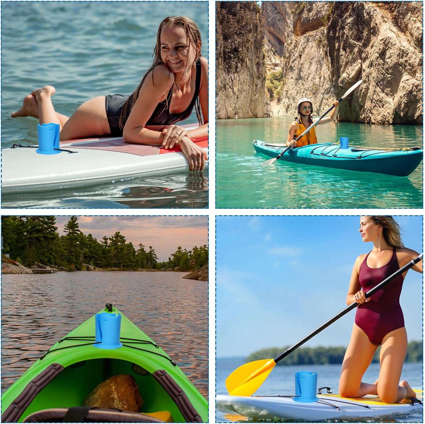 2pcs Paddle Board Cup Holder, Universal Kayak Drink Holder Multifunctional Anti-Toppling Paddleboard Cup Holder Surfboard Water Bottle Holder for Outdoor Fishing Boat Kayak Accessories - Image 7