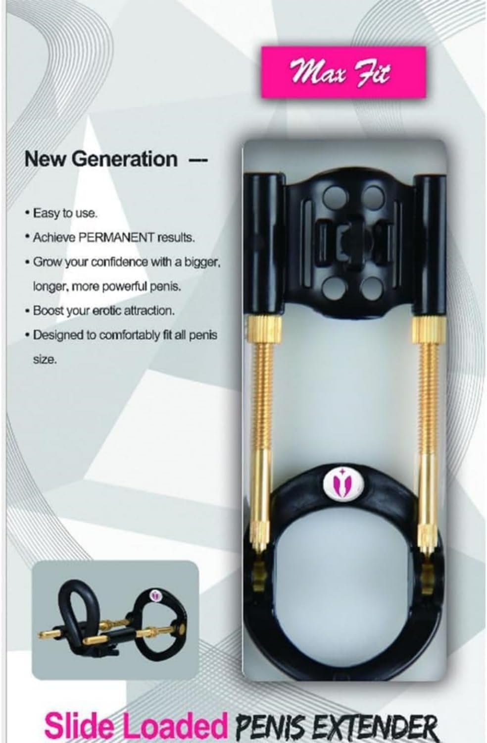 Male Bracket Stretcher, Adjustable Men Support Extender, Effective Stretching Device, Black Gold - Image 7