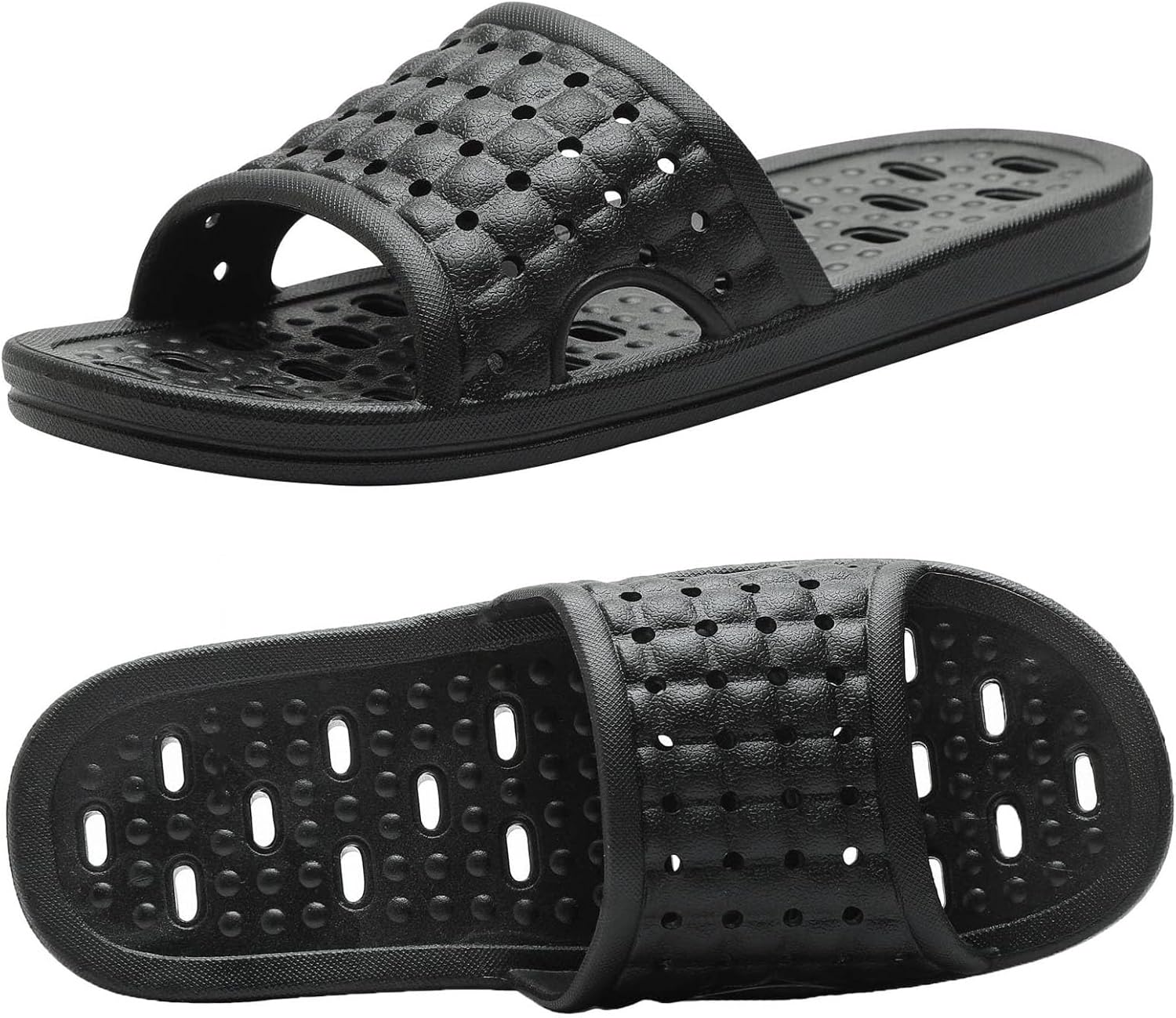 Quick Drying Shower Slippers non-slip Bathroom Slippers Drain Holes Shower Shoes for Women and Men Dorm pool gym - Image 1