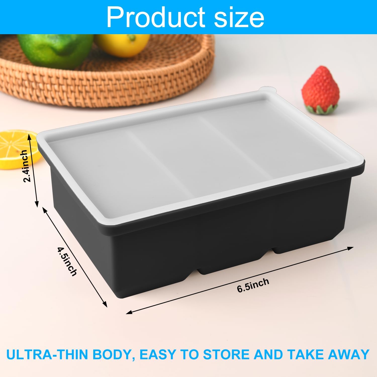 Silicone Ice Cube Trays with Lid for Soup,2 Pack Freezer Container Molds,Easy Release Large Ice Cube Trays-Makes 6 Perfect 1 Cup Portions for Stews Sauces,Broth,Leftovers Storage,Dishwasher Safe - Image 3