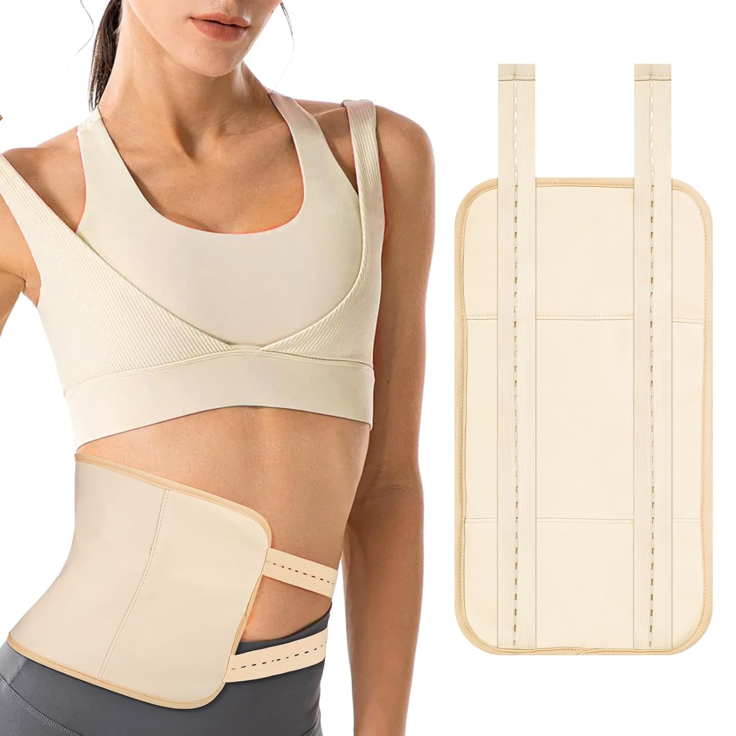 Castor Oil Pack, Adjustable Reusable for Liver Detox, Castor Oil Pack Wrap for Stomach Less Mess, Elastic Strap Bamboo Cotton Machine Washable Anti Leak 1pcs - Image 1
