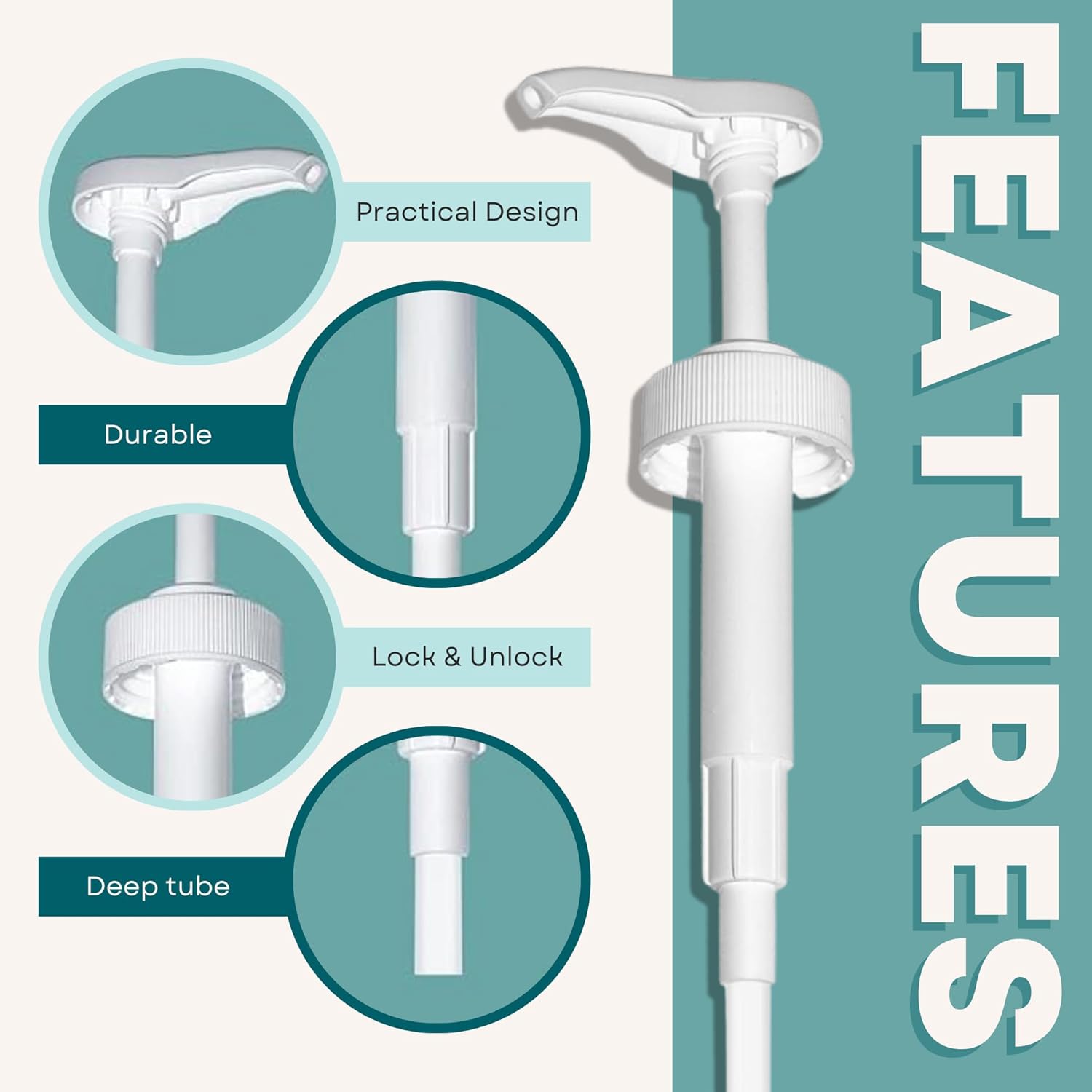 Gallon Pump Dispenser for Glass or Plastic Bottles - Heavy-Duty Leak Proof for Commercial and Household Use - 1 Gallon Jug - Non-BPA (Pack of 2) - Image 3