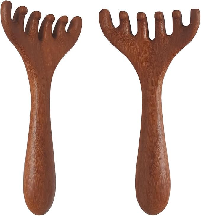 Head Massager Scalp 2 Pack, Protable Head Scratcher Massager for Relaxation & Stress Reduction, Wood Comb Gift for Mother, Sister and Lover - Image 1