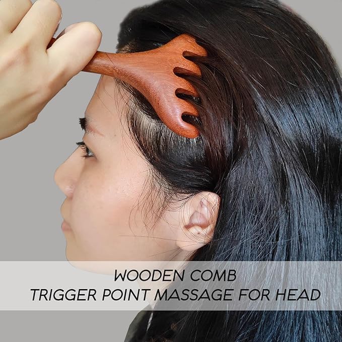 Head Massager Scalp 2 Pack, Protable Head Scratcher Massager for Relaxation & Stress Reduction, Wood Comb Gift for Mother, Sister and Lover - Image 3