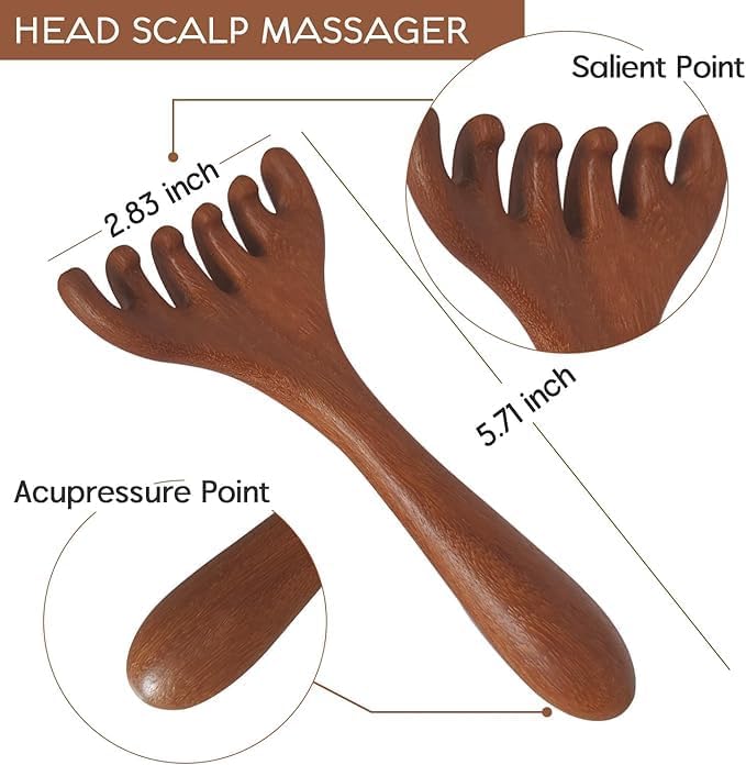Head Massager Scalp 2 Pack, Protable Head Scratcher Massager for Relaxation & Stress Reduction, Wood Comb Gift for Mother, Sister and Lover - Image 4