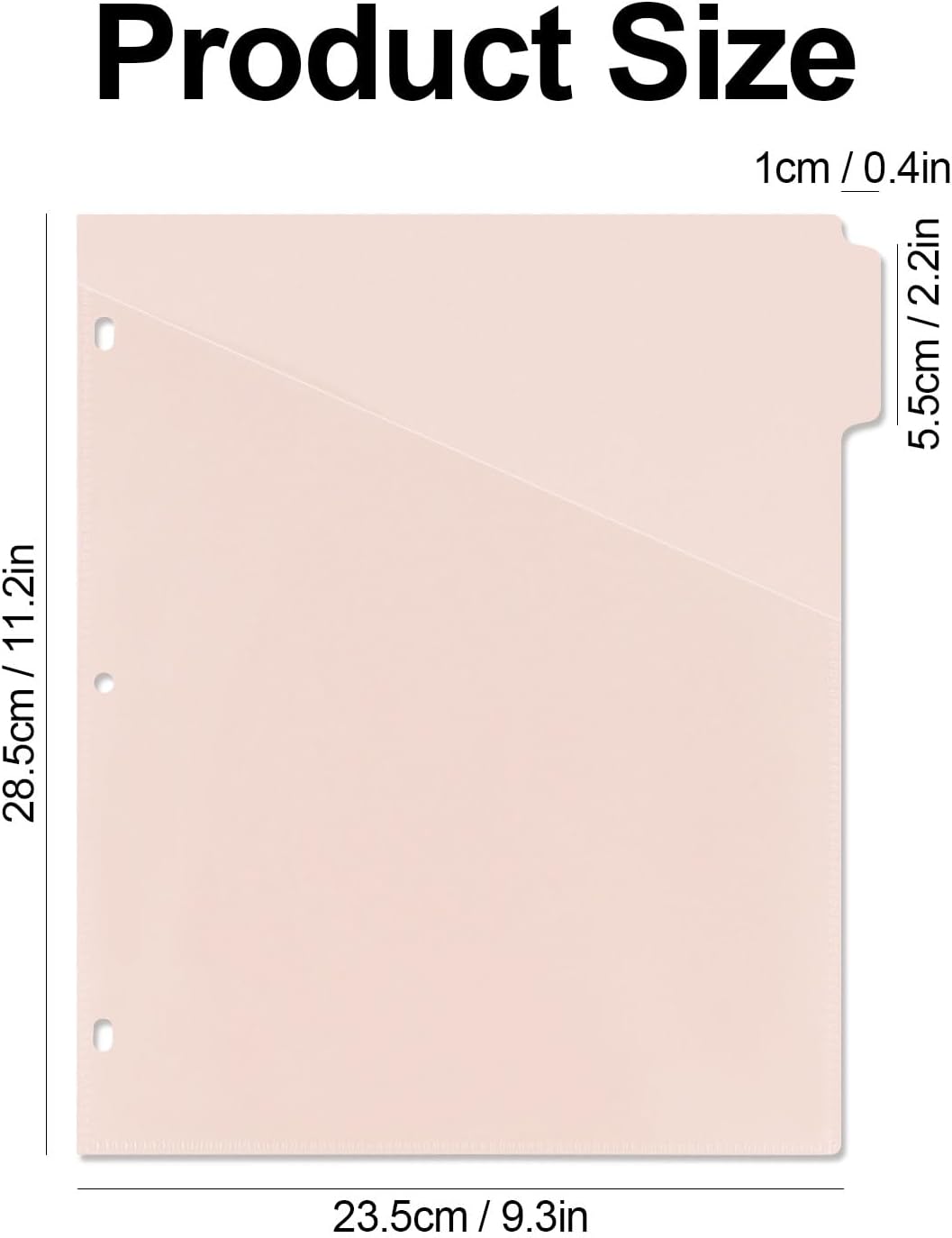 A4 Binder Pockets Dividers with Pockets Plastic 6-Ring Binder Divider Bags, Sturdy 3 Holes 5-Tab Dividers Inserts for Journal, Loose Leaf Planner Office, School and Home Supplies (A4-Pink) - Image 5