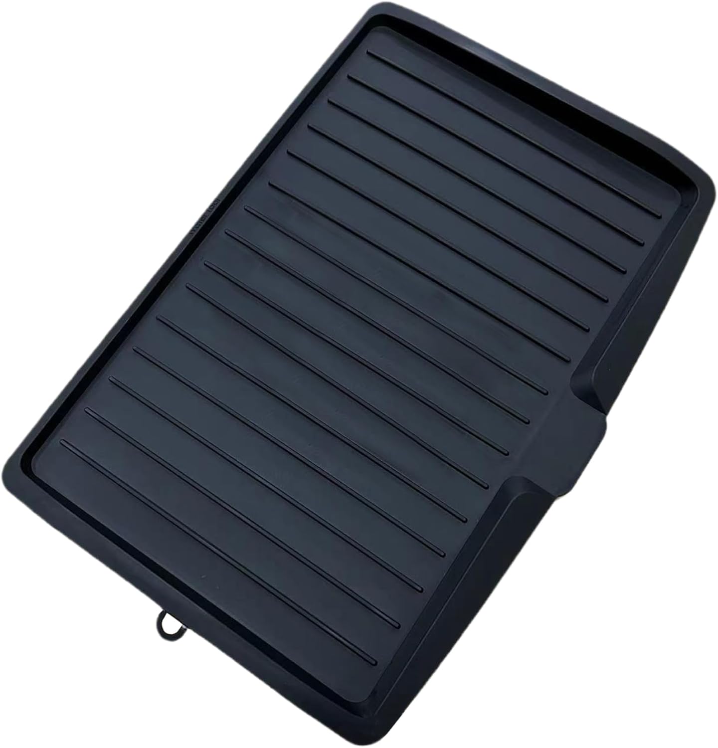 Dish Drain Board Tilt PP Dish Drainer 17.6x12.2x1.2in Quick Dry Dish Drain with Drain Port Multipurpose Dish Drying Rack Black - Image 1