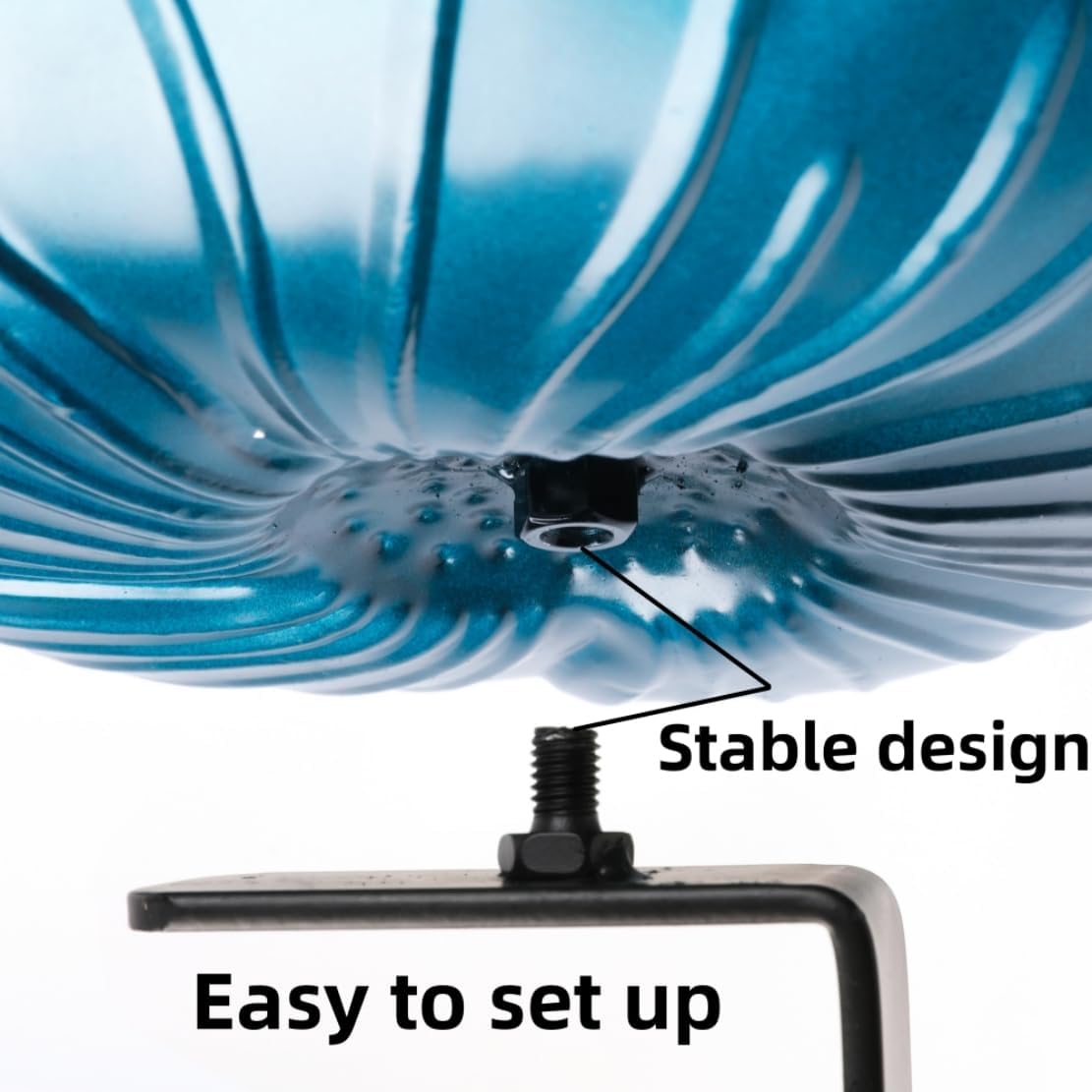Deck Mounted Bowl Bird Bath for Railing Large 33cm Balcony Clearance Modern Bird Waterer with Stake Clam for Outdoors Garden - Image 4