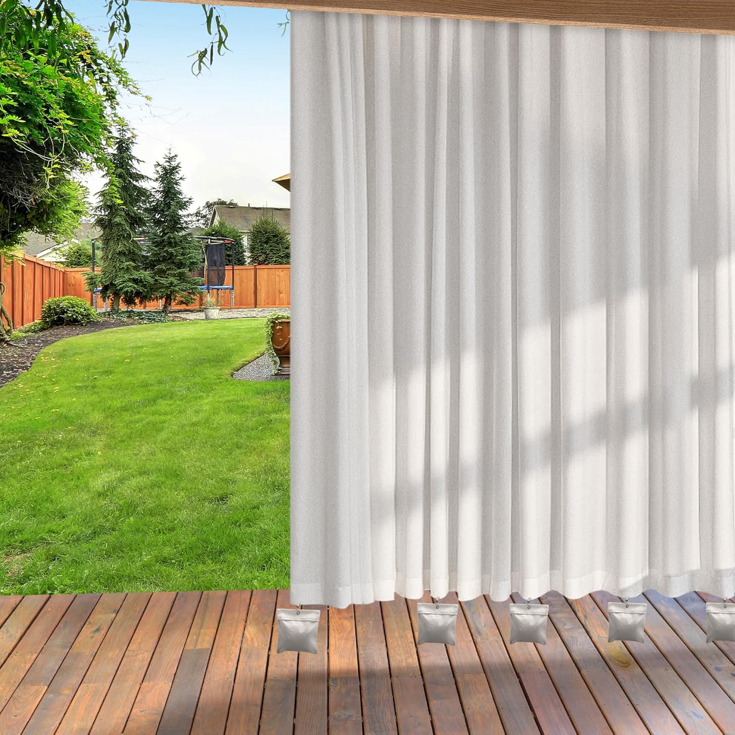 12 Pack Outdoor Curtain Weights Bag, Patio Curtain Sandbag with Sealed Bags and Clips, Reusable Drapery Weighted Bags for Home Outdoor Pergola Gazebo Front Porch (Grey) - Image 6