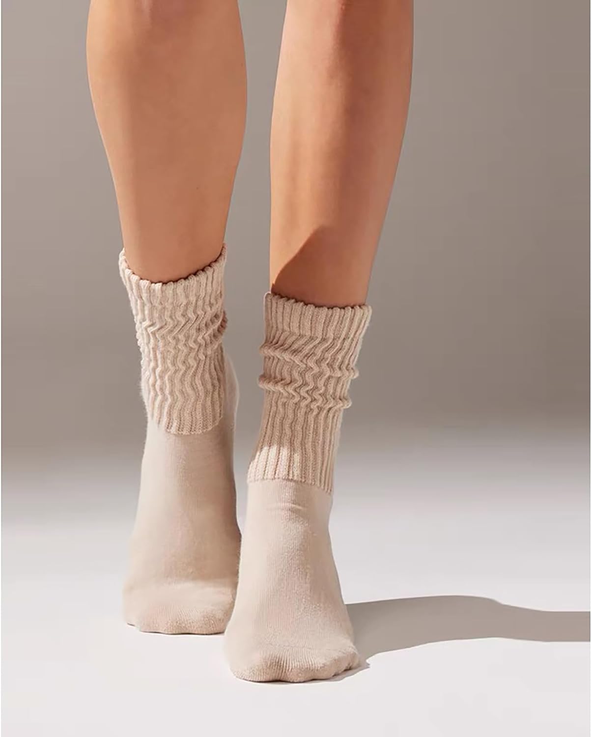 Crew Socks For Women Multipairs Cotton Cushioned Athletic Socks Retro Slouch Socks Mid Calf Rib Tube Socks - Image 2