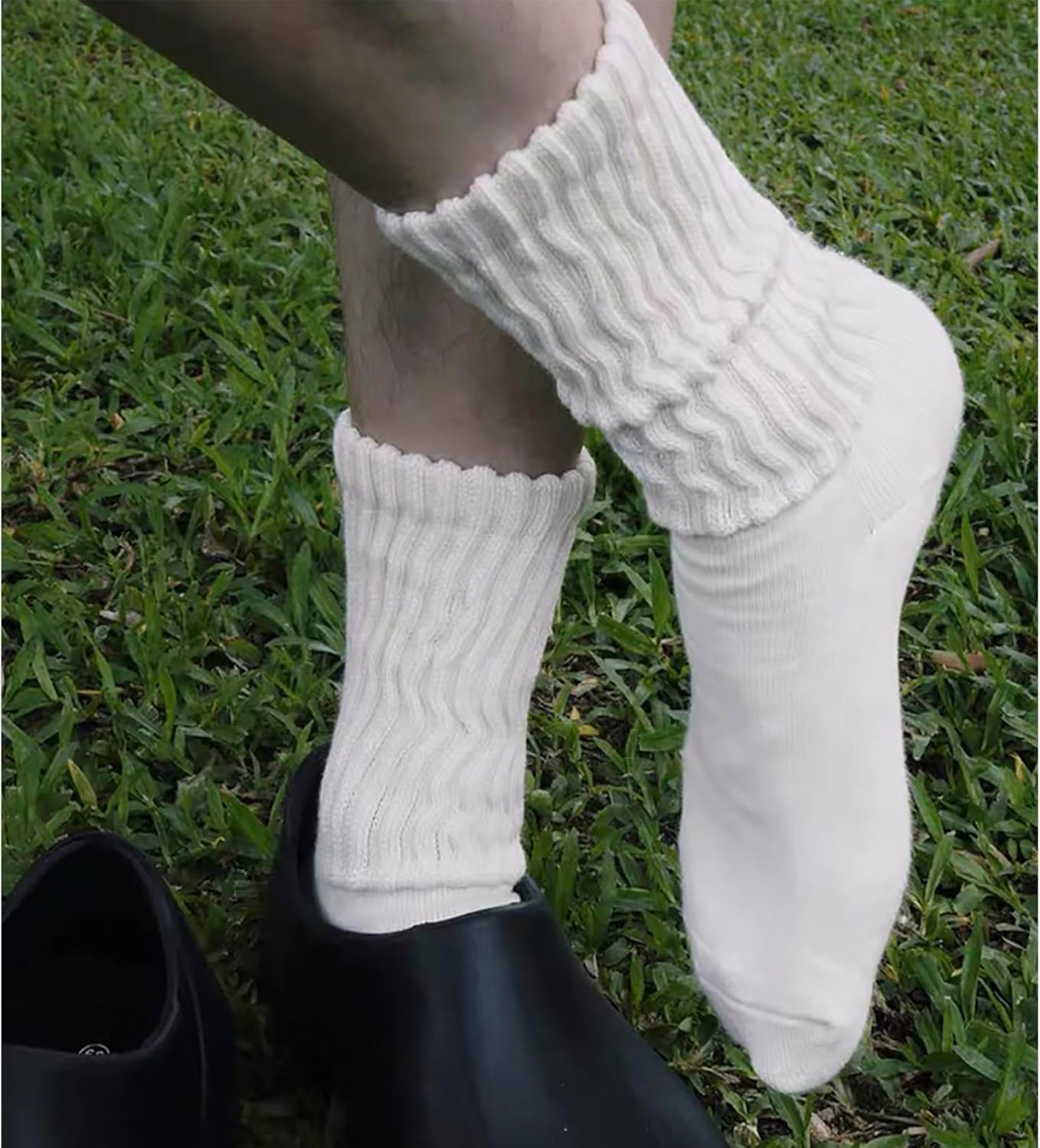 Crew Socks For Women Multipairs Cotton Cushioned Athletic Socks Retro Slouch Socks Mid Calf Rib Tube Socks - Image 4