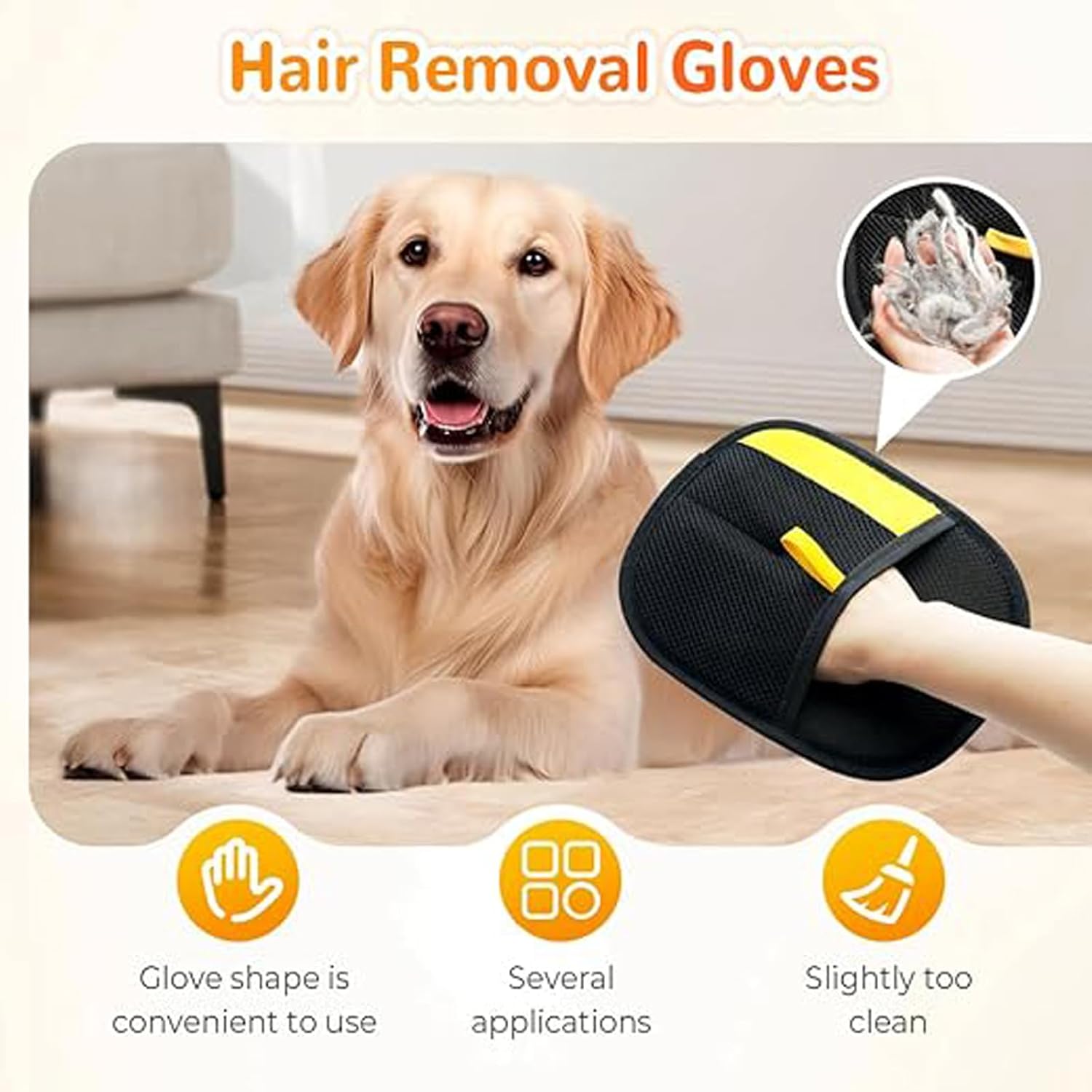 Yomi Pet Hair Remover Glove, Reusable Electrostatic Pet Hair Removal Gloves, For Couch, Furniture, Carpet, Car Seat, Upgraded Animal Fur Removal Tool (1PC) - Image 4