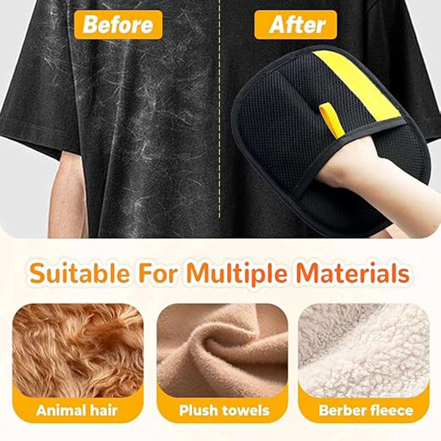 Yomi Pet Hair Remover Glove, Reusable Electrostatic Pet Hair Removal Gloves, For Couch, Furniture, Carpet, Car Seat, Upgraded Animal Fur Removal Tool (1PC) - Image 5