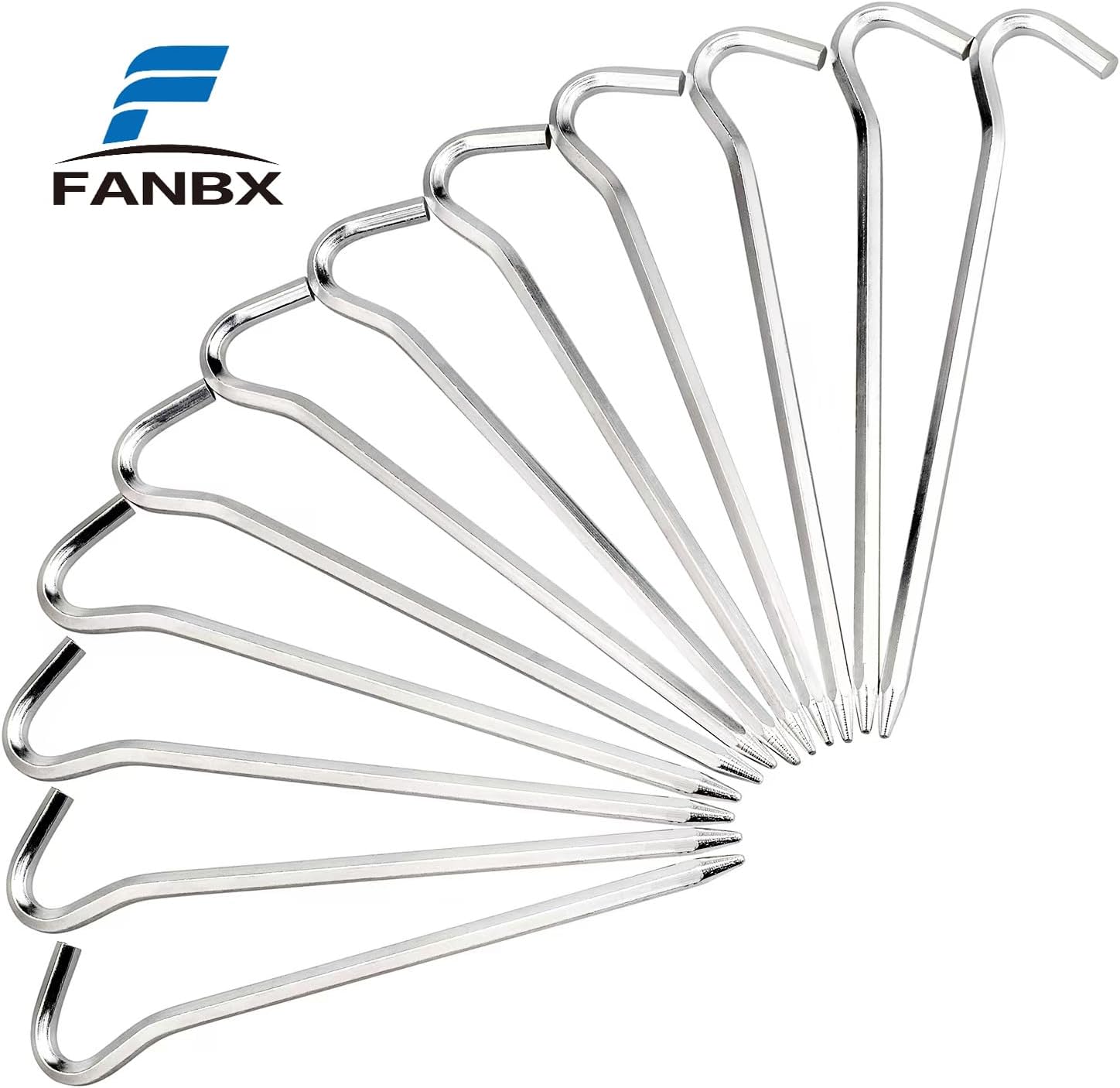 Aluminium Tent Stakes Pegs - 7'' Hexagon Rod Stakes Nail Spike Garden Stakes Camping Pegs for Pitching Tent, Canopies (Silver) - Image 4