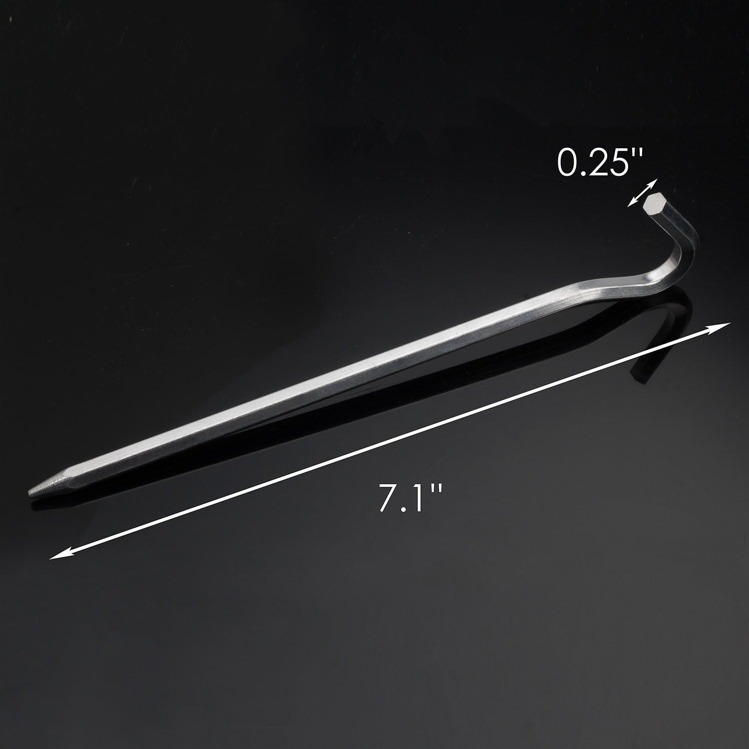 Aluminium Tent Stakes Pegs - 7'' Hexagon Rod Stakes Nail Spike Garden Stakes Camping Pegs for Pitching Tent, Canopies (Silver) - Image 5