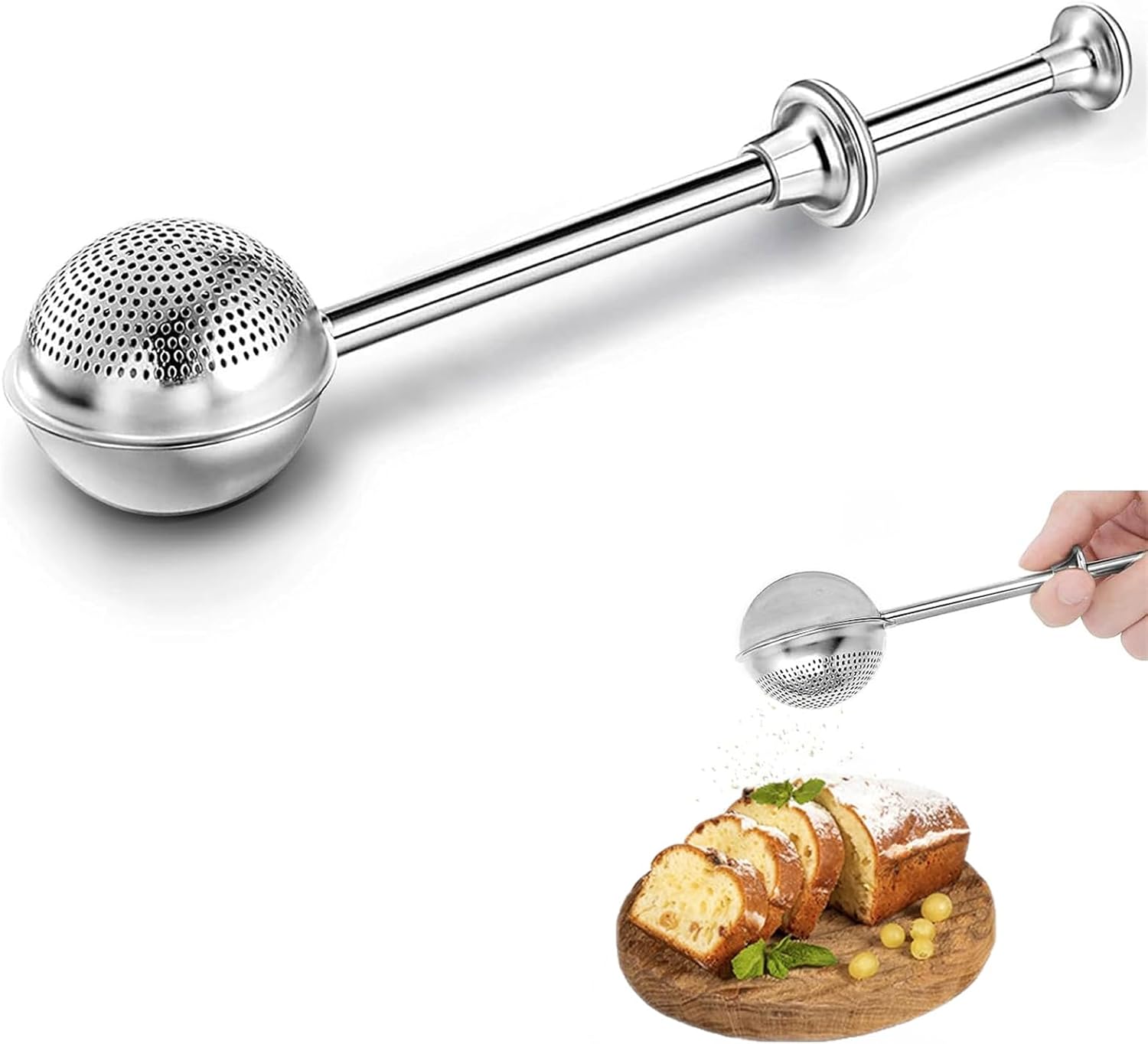 Powdered Sugar Shaker Duster Stainless Steel Dusting Wand Flour Sifter for Baking Flour Spices Baking Tools - Image 1