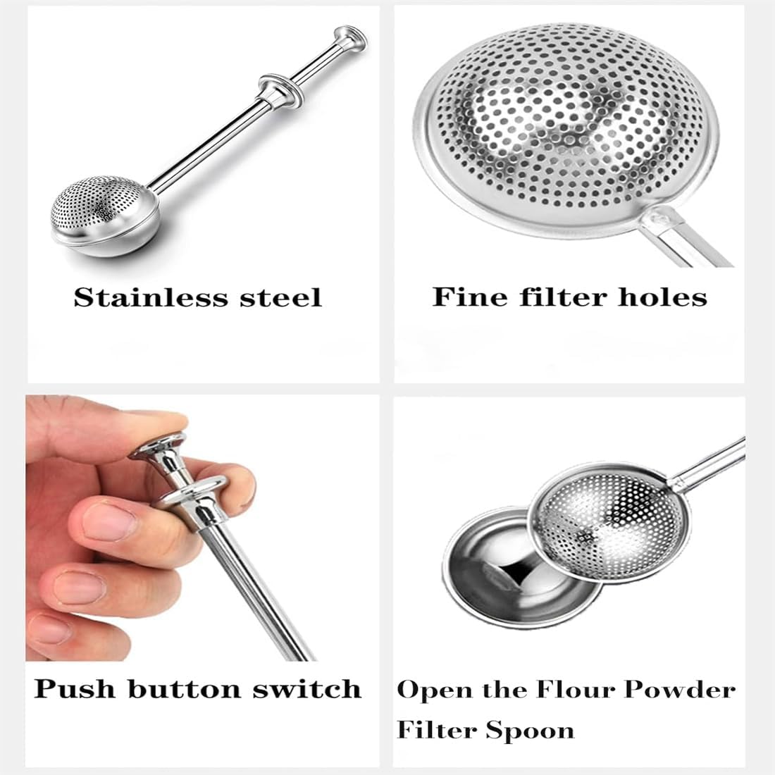 Powdered Sugar Shaker Duster Stainless Steel Dusting Wand Flour Sifter for Baking Flour Spices Baking Tools - Image 3