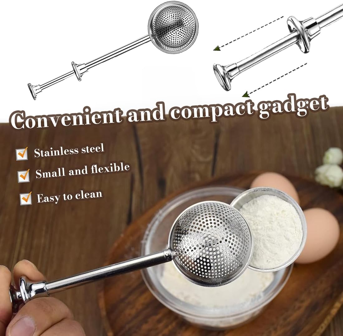 Powdered Sugar Shaker Duster Stainless Steel Dusting Wand Flour Sifter for Baking Flour Spices Baking Tools - Image 4