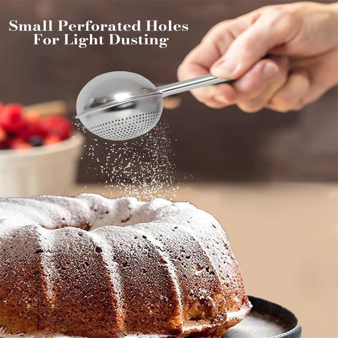 Powdered Sugar Shaker Duster Stainless Steel Dusting Wand Flour Sifter for Baking Flour Spices Baking Tools - Image 5