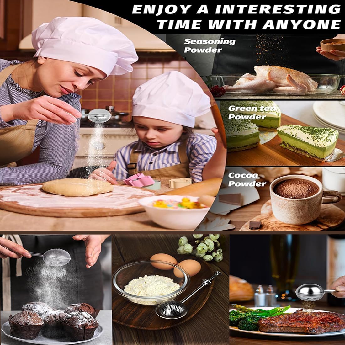 Powdered Sugar Shaker Duster Stainless Steel Dusting Wand Flour Sifter for Baking Flour Spices Baking Tools - Image 7