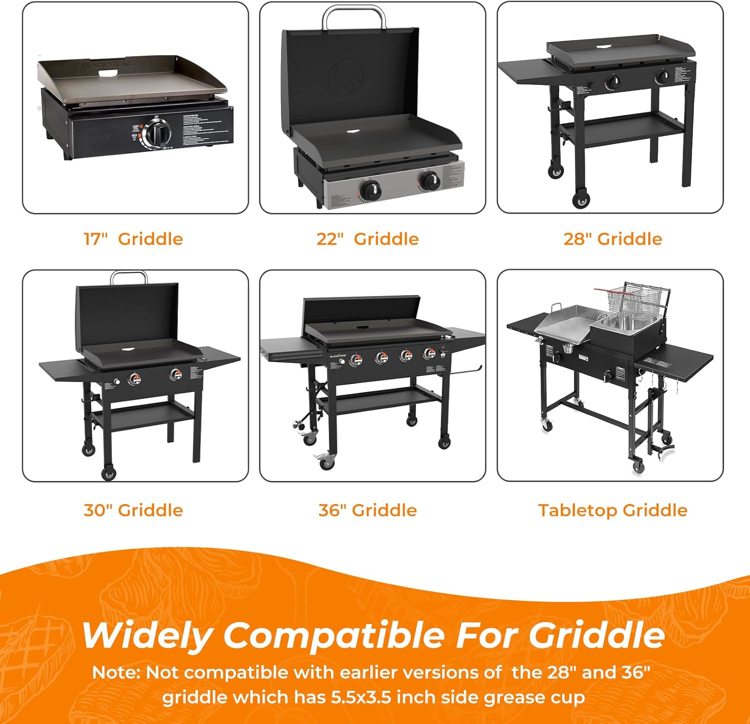Silicone Grease Cup Liners 2-Pack: Blackstone Griddle Accessories - Reusable Foldable Drip Pan Liners for 17