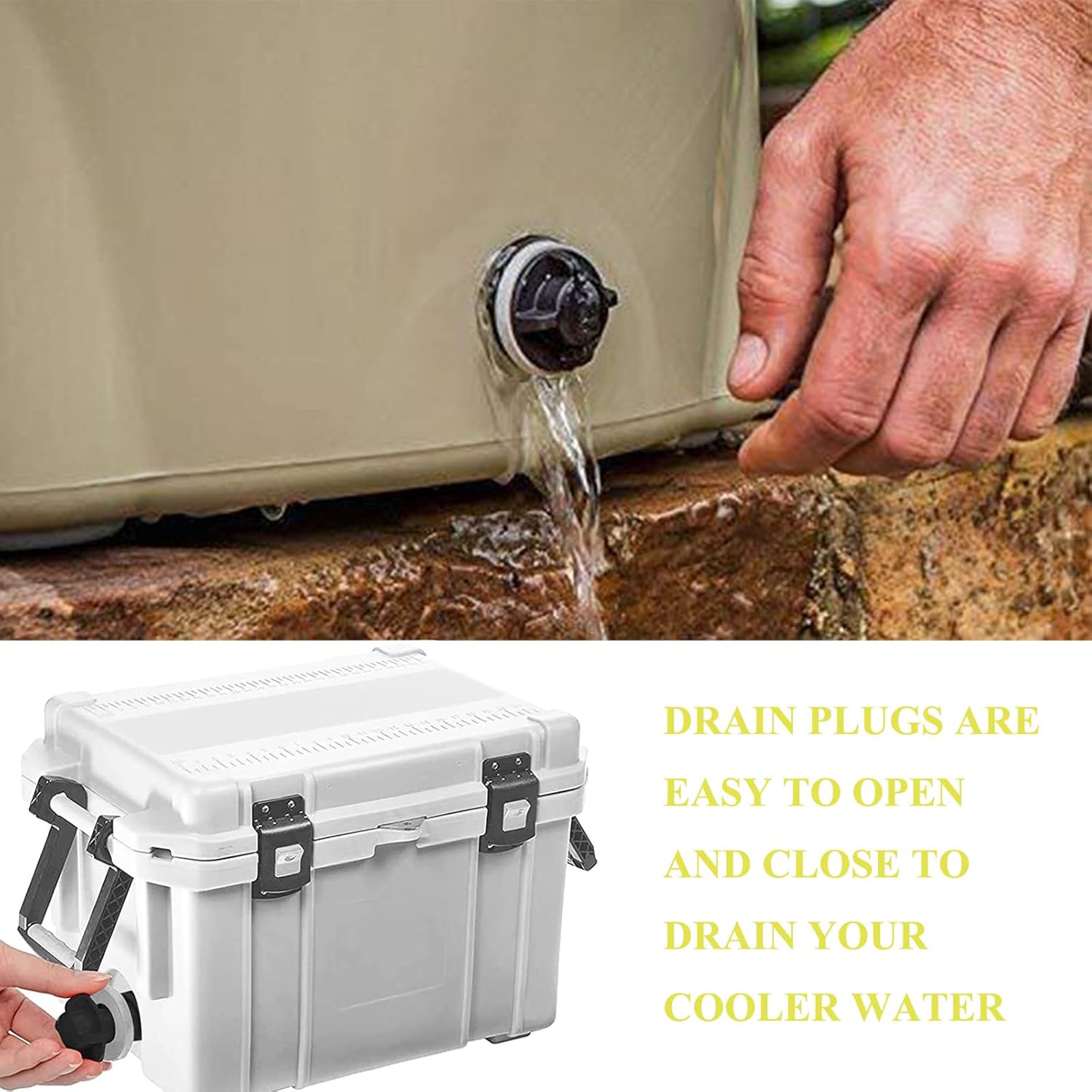 2 Pack Yeti Cooler Drain Plug Replacement Accessories - Compatible with Most Rotomolded Coolers - Leak-Proof Design - Image 4