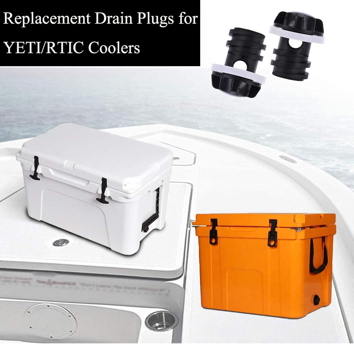2 Pack Yeti Cooler Drain Plug Replacement Accessories - Compatible with Most Rotomolded Coolers - Leak-Proof Design - Image 5