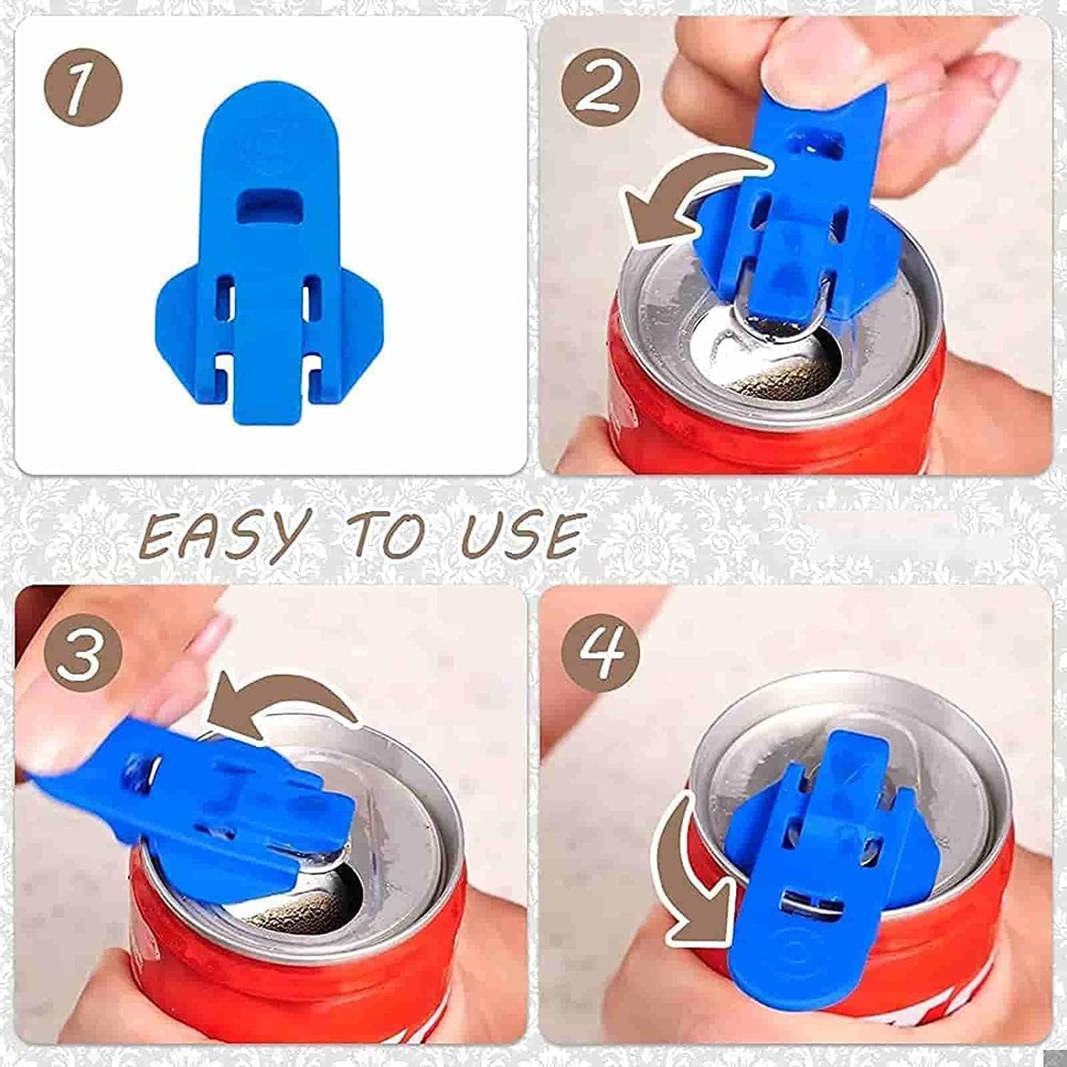 6 Pcs Manual Can Openers Manual Easy Can Opener for Family Drinks Protector Opener Drink Shield Plastic Tinned Can Tab Openers for Pop Beer Soda Cans Beverage Protector - Image 2
