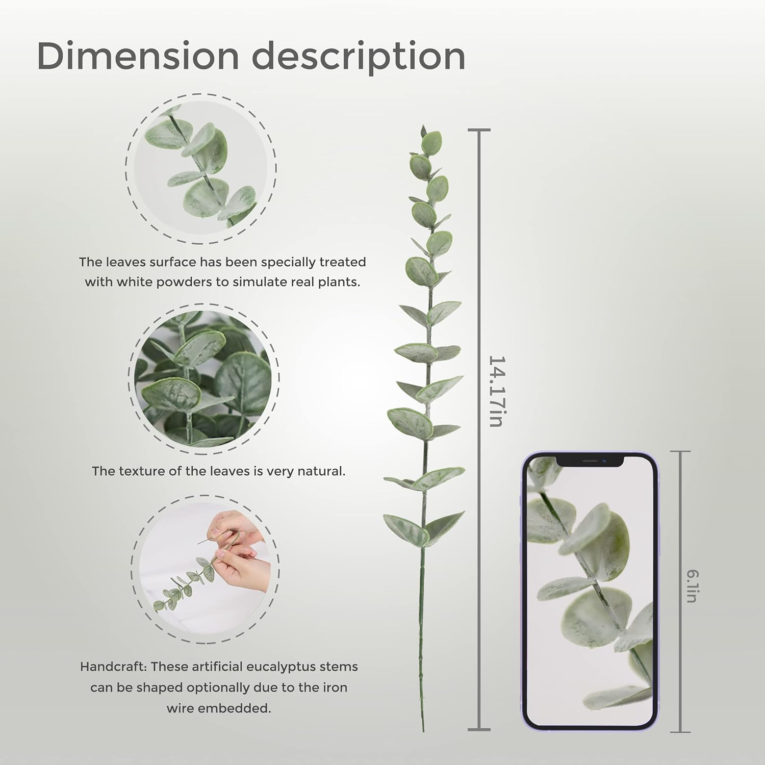 18pcs Eucalyptus Stems Artificial Eucalyptus Leaves Stems Artificial Fake Flowers for Home Office Flowers Bouquet Centerpiece Wedding Decoration Christmas Decor 2025 - Image 2