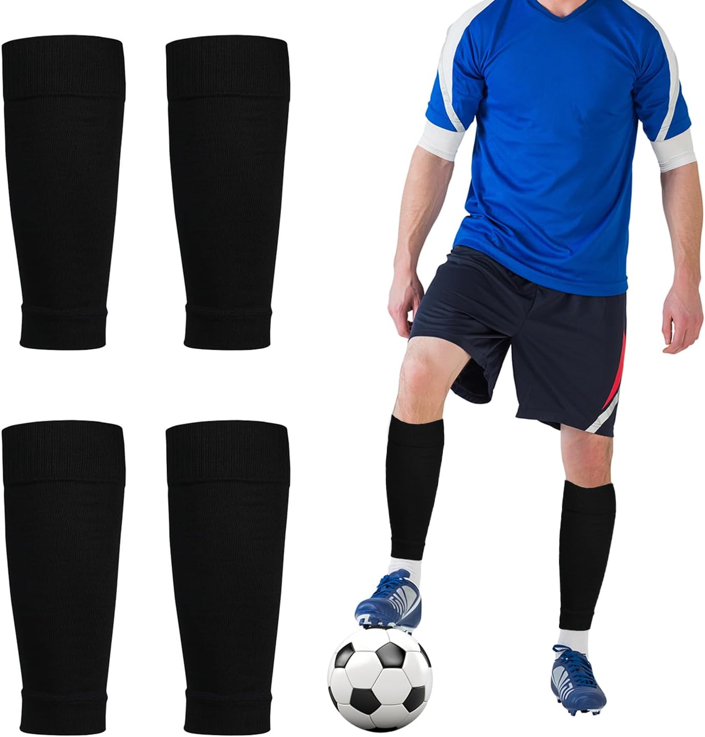 2 Pack Pro Soccer Leg Sleeves Socks/Compression for Calf - over the calf,ootball, baseball, basketball,rugby - Image 1