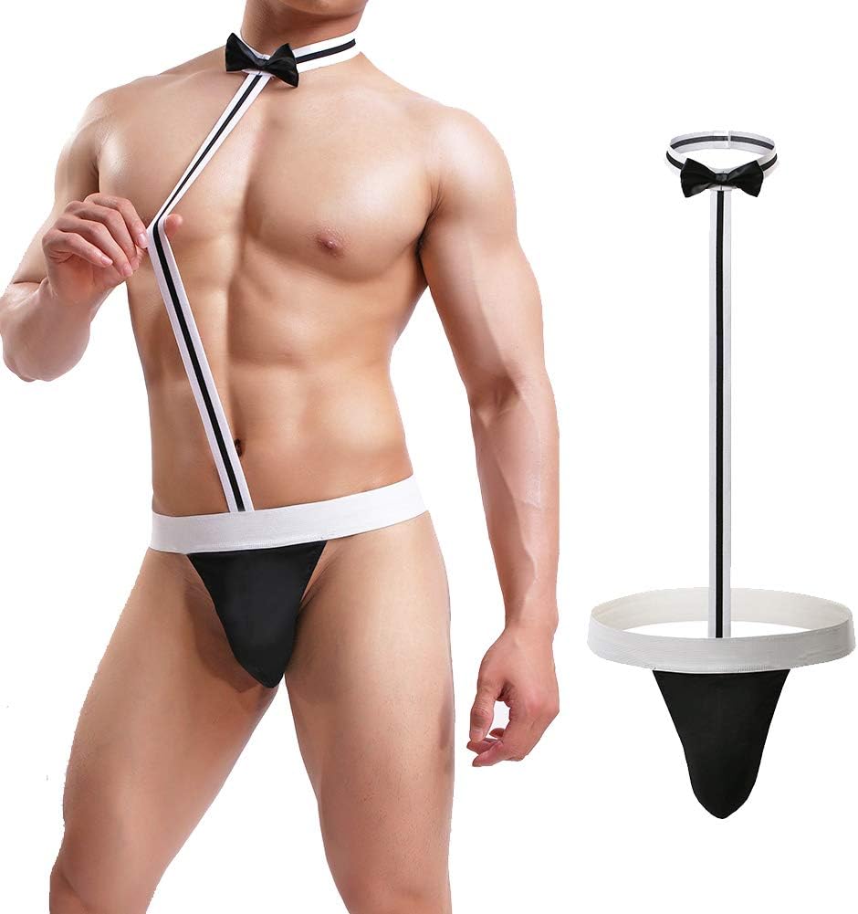 Men's Sexy Mankini Costume Suspender Swimsuit Swimwear Thong Underwear - Image 1