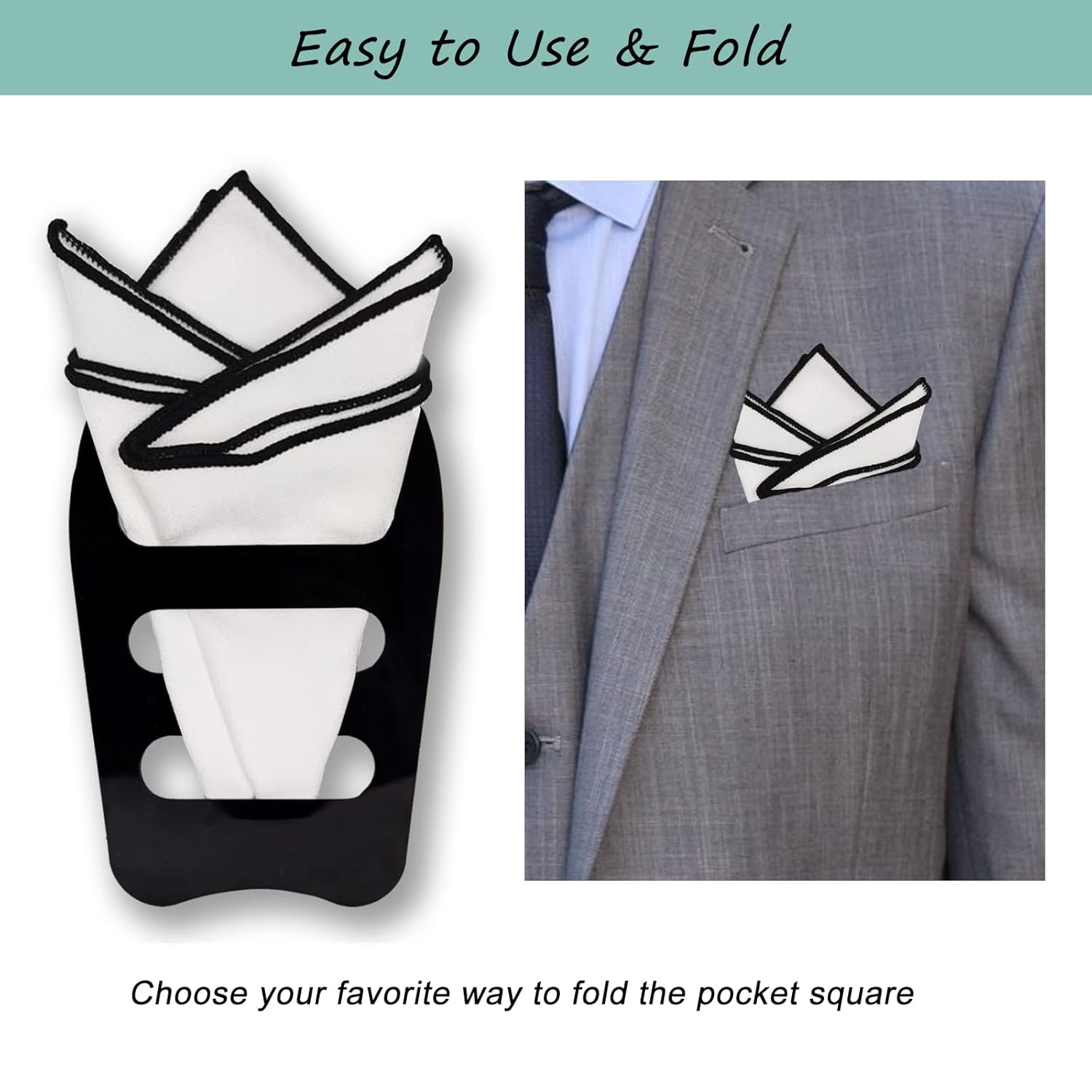 Pocket Squares Holder, Accessories for Men Square Scarf, Suits, Tuxedos,Vests and Dinner Jackets, 3 Pack, One Size - Image 4