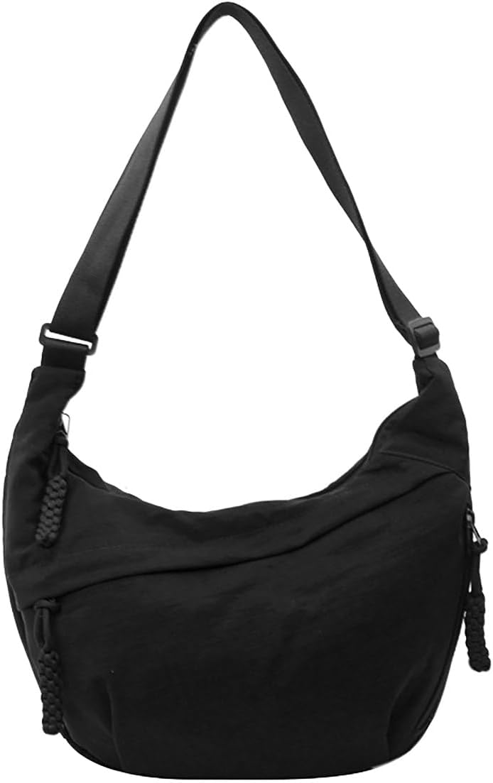 Crescent Bag for Women Men Nylon Crossbody Bags Multi-Pocket Sling Bag Roomy Hobo Bags Moon Bag Slouchy Dumpling Bag - Image 1