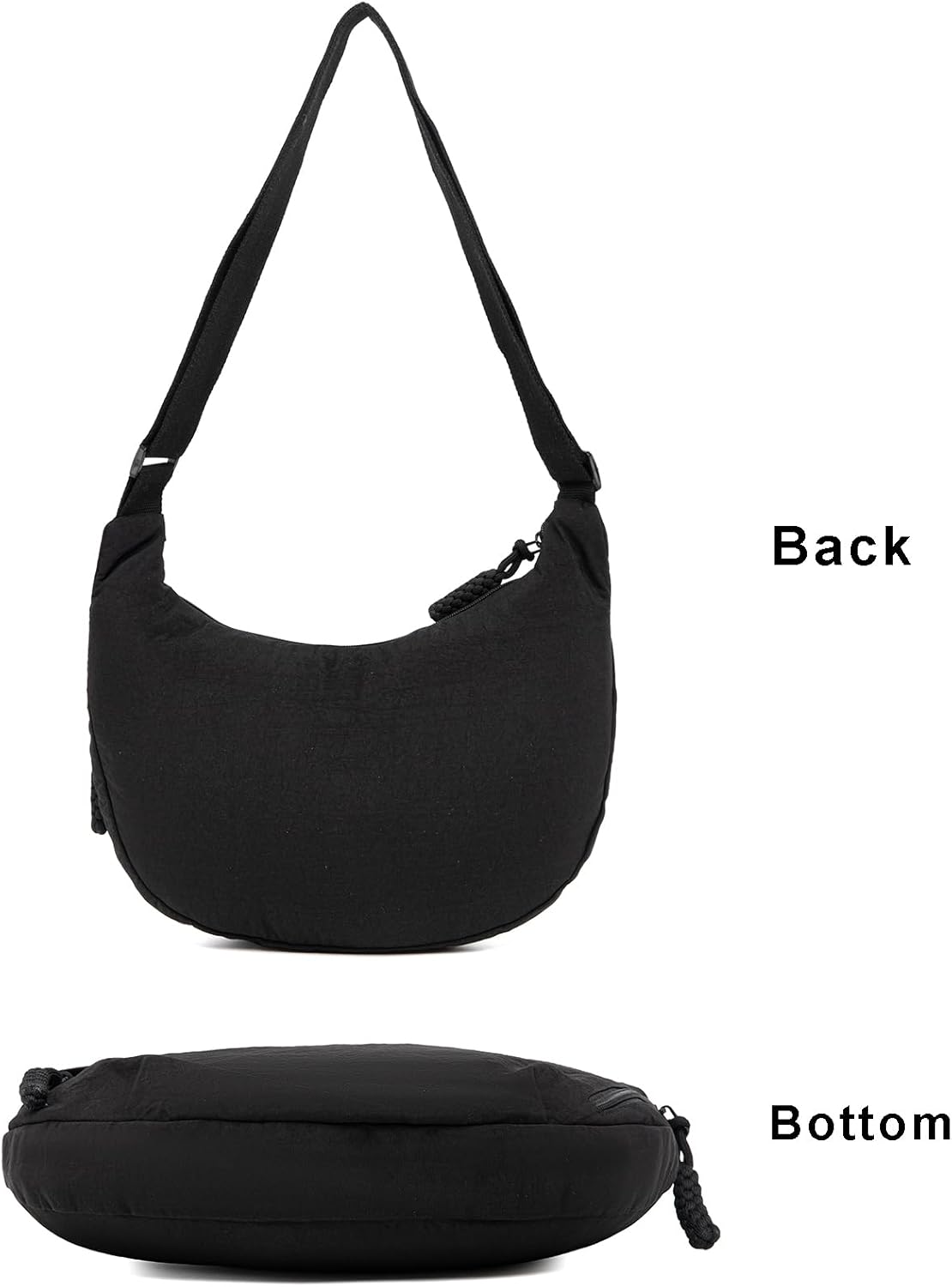Crescent Bag for Women Men Nylon Crossbody Bags Multi-Pocket Sling Bag Roomy Hobo Bags Moon Bag Slouchy Dumpling Bag - Image 6