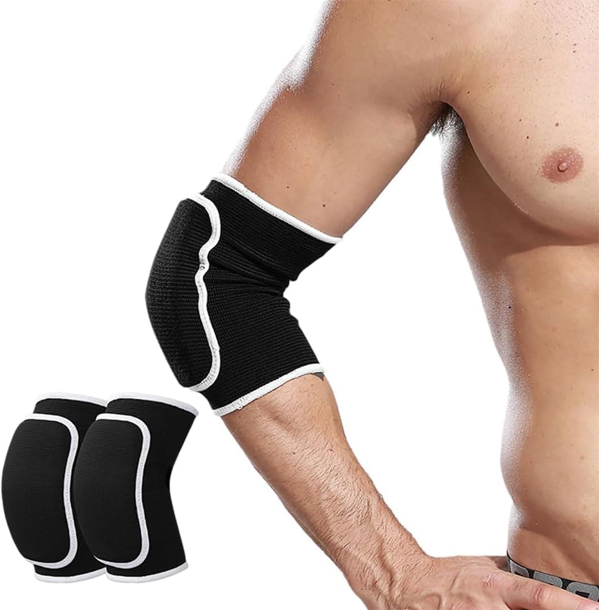 1 Pair of Elbow Pads with Thickened Spongy Pads Breathable Elbow wrap arm Support Fitness tendinitis Support Strap for Weight Lifting, Golf, Tennis, Dance - Non-Slip Design - Image 1