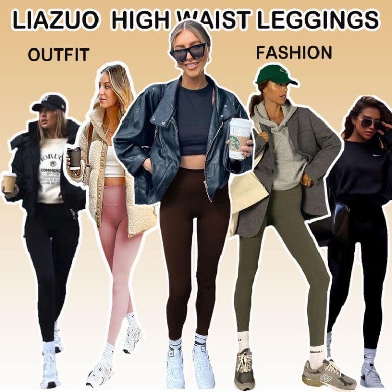 Leggings for Women - High Waisted Tummy Control Butt Lifting Soft No See Through Workout Yoga Pants Running Tights - Image 2