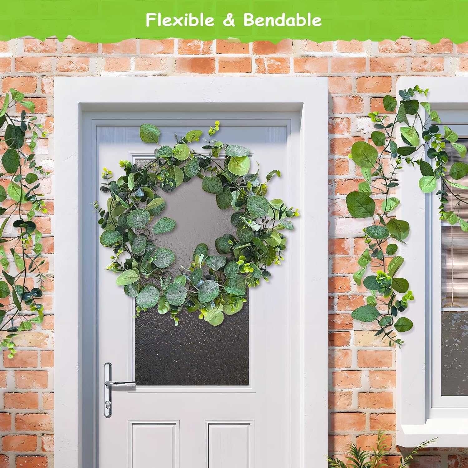 4 Pack Artificial Eucalyptus Garlands for Decoration, Artificial Greenery Garland Fake Vines for Bedroom and Wedding Decor, Artificial Plants with Ivy Vines for Mantle Table Runner Home Decor - Image 3