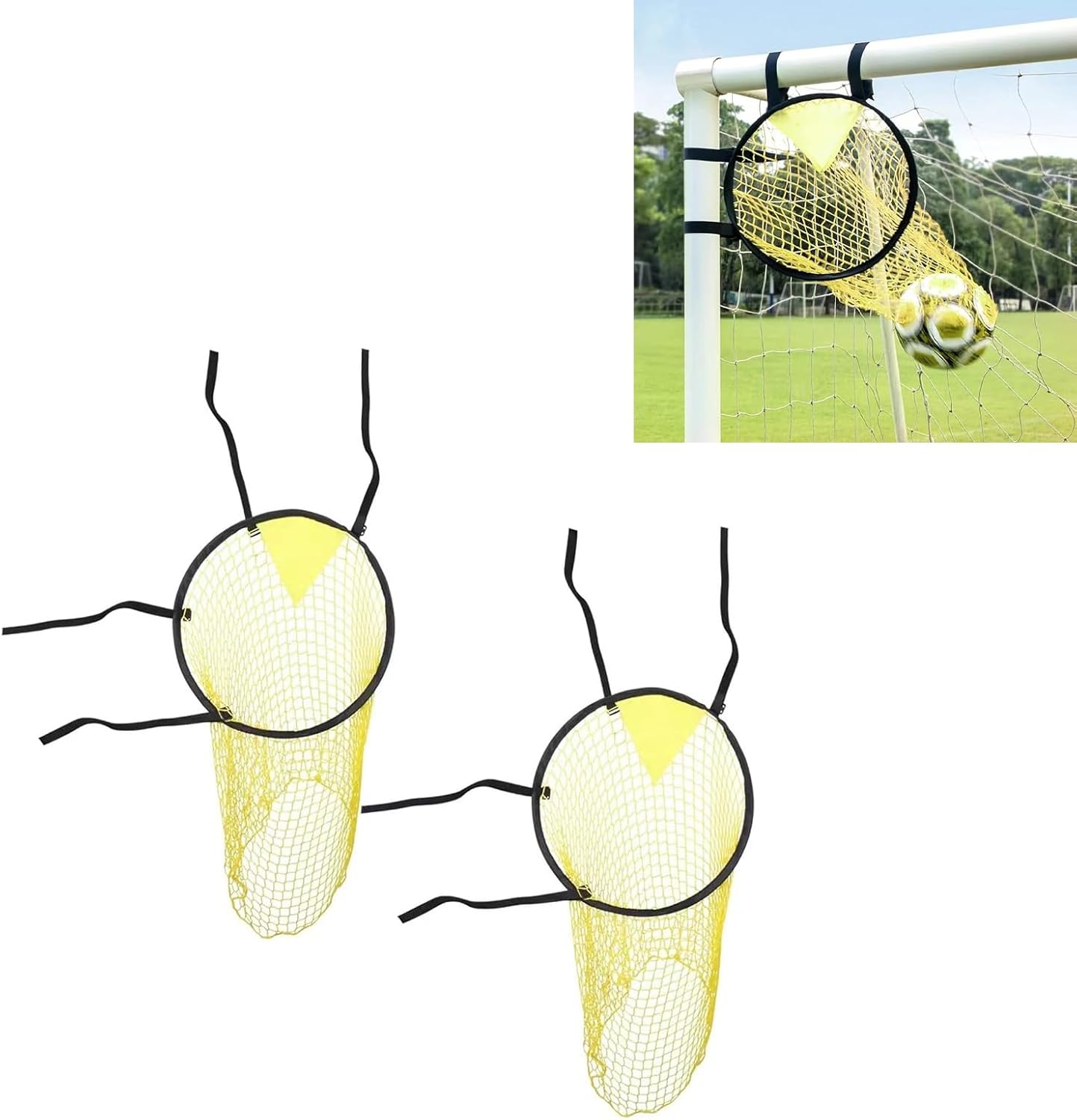 2 Pcs Set Soccer Target Goal Net - Portable Foldable Practice Equipment for Shooting Accuracy - Outdoor Football Field Throwing Target - Image 1