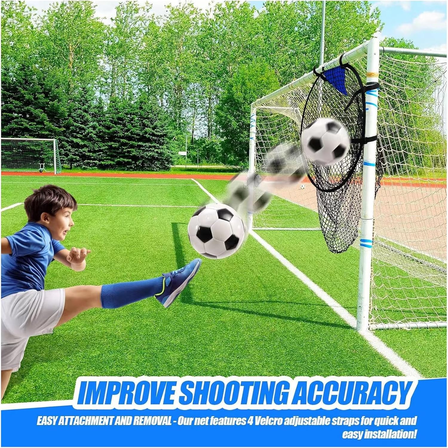 2 Pcs Set Soccer Target Goal Net - Portable Foldable Practice Equipment for Shooting Accuracy - Outdoor Football Field Throwing Target - Image 3
