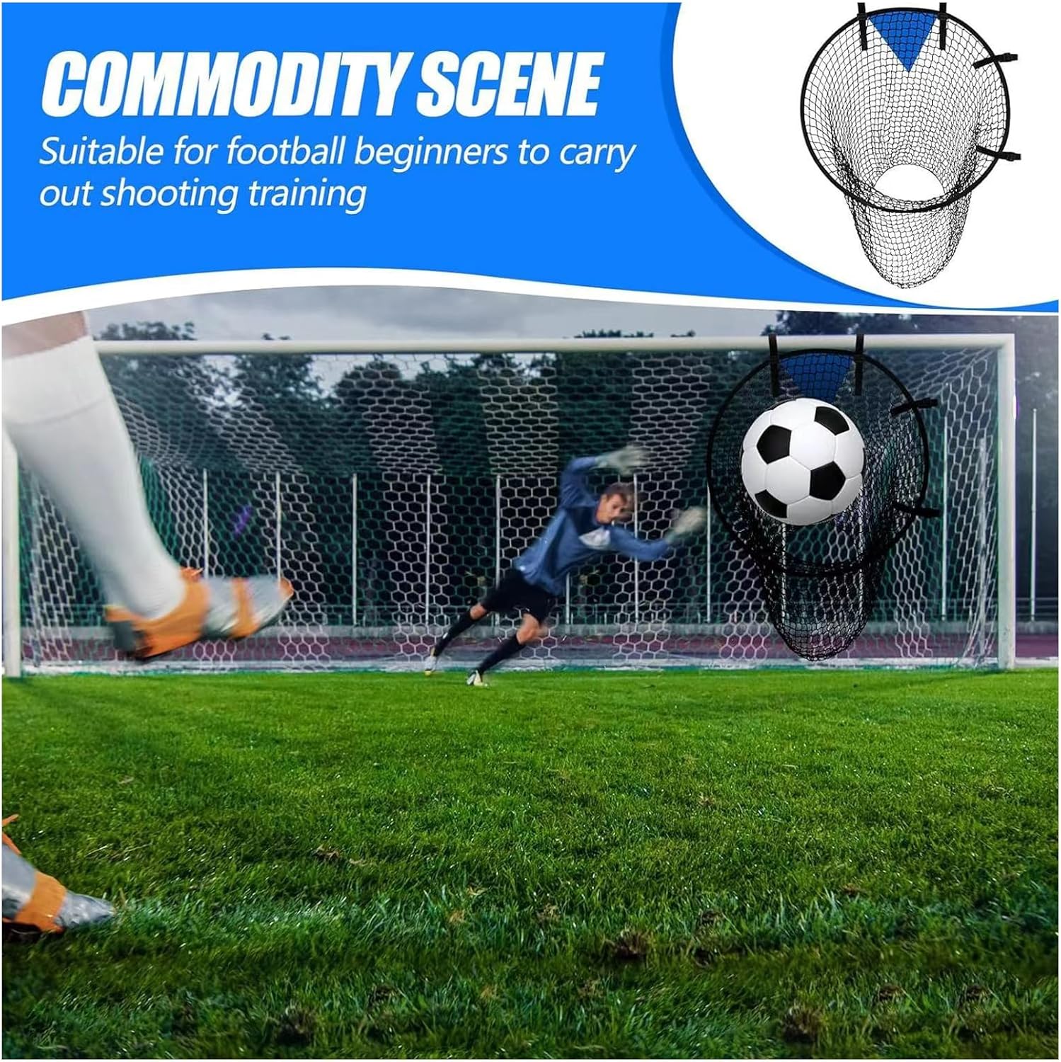 2 Pcs Set Soccer Target Goal Net - Portable Foldable Practice Equipment for Shooting Accuracy - Outdoor Football Field Throwing Target - Image 6