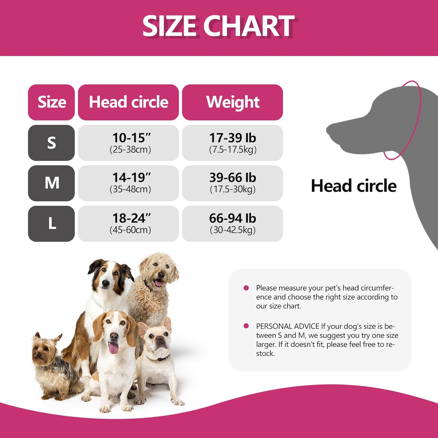 Waterproof Dog Ear Covers for Grooming, Bathing,Swimming, Pet Calming Hoodie Dog Ear Muffs Noise Protection for Blow Drying Sleep Help Headband (Pink，M) - Image 2