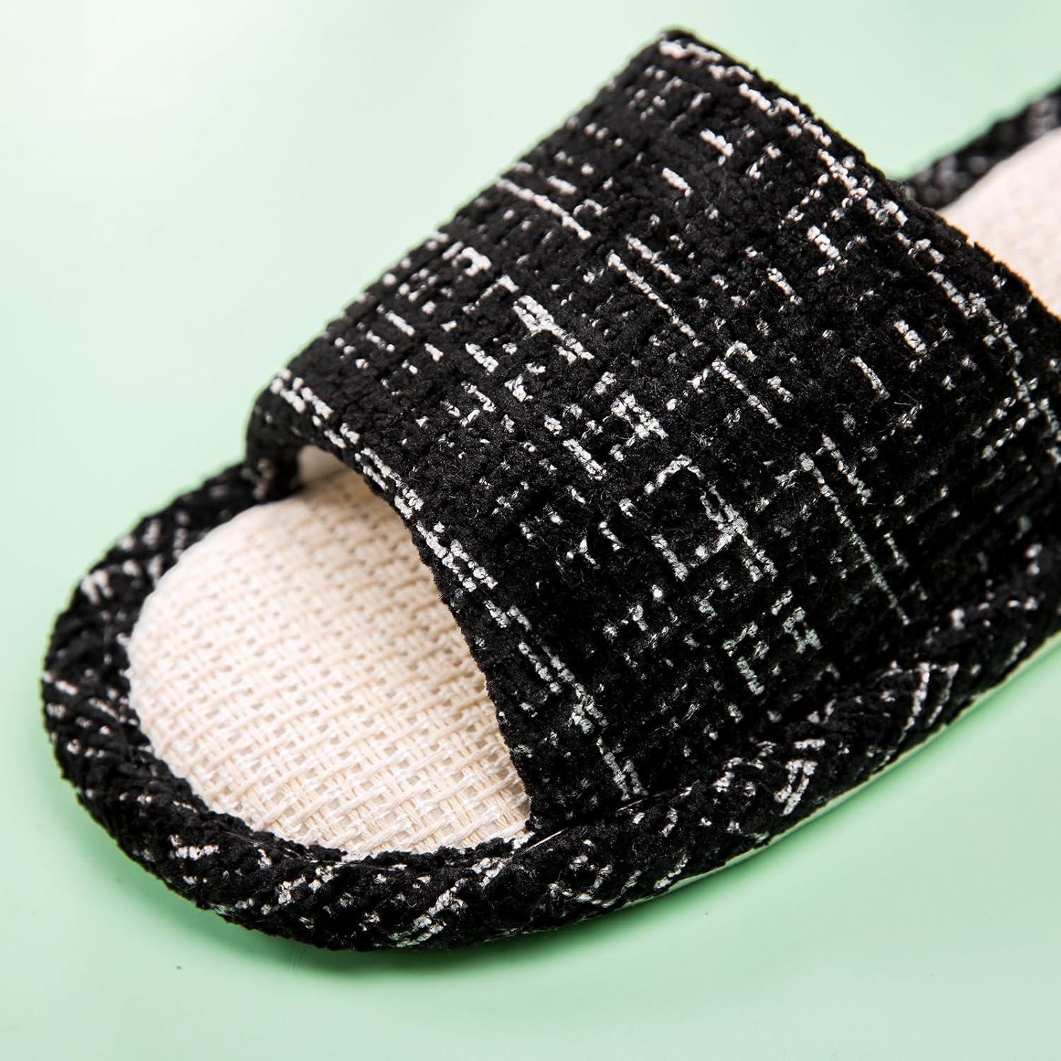 Linen Open Toe Slippers, Soft and Silent Home Slippers for Couples, Casual Comfortable Breathable non-slip Indoor and Outdoor Slippers Men/Women - Image 2