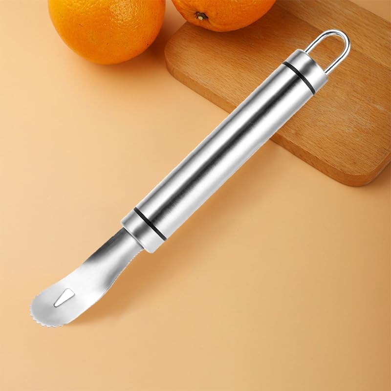 Stainless Steel Orange Peeler Easy and Quick Peeling Long Handle Orange Citrus Peeler Tool Triangle Shovel and Serrated Shovel Orange Peeler Creative Kitchen Gadgets - Image 7