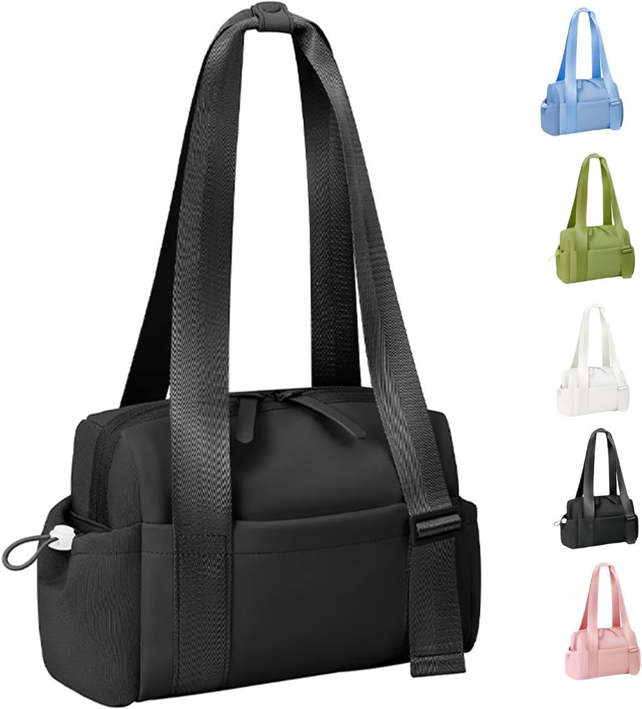 Mini Gym Bag for Women, Small Duffle Bag with Wet Compartment, Lightweight Waterproof Cute Tote for Girls Workout Sport Travel (Black) - Image 1
