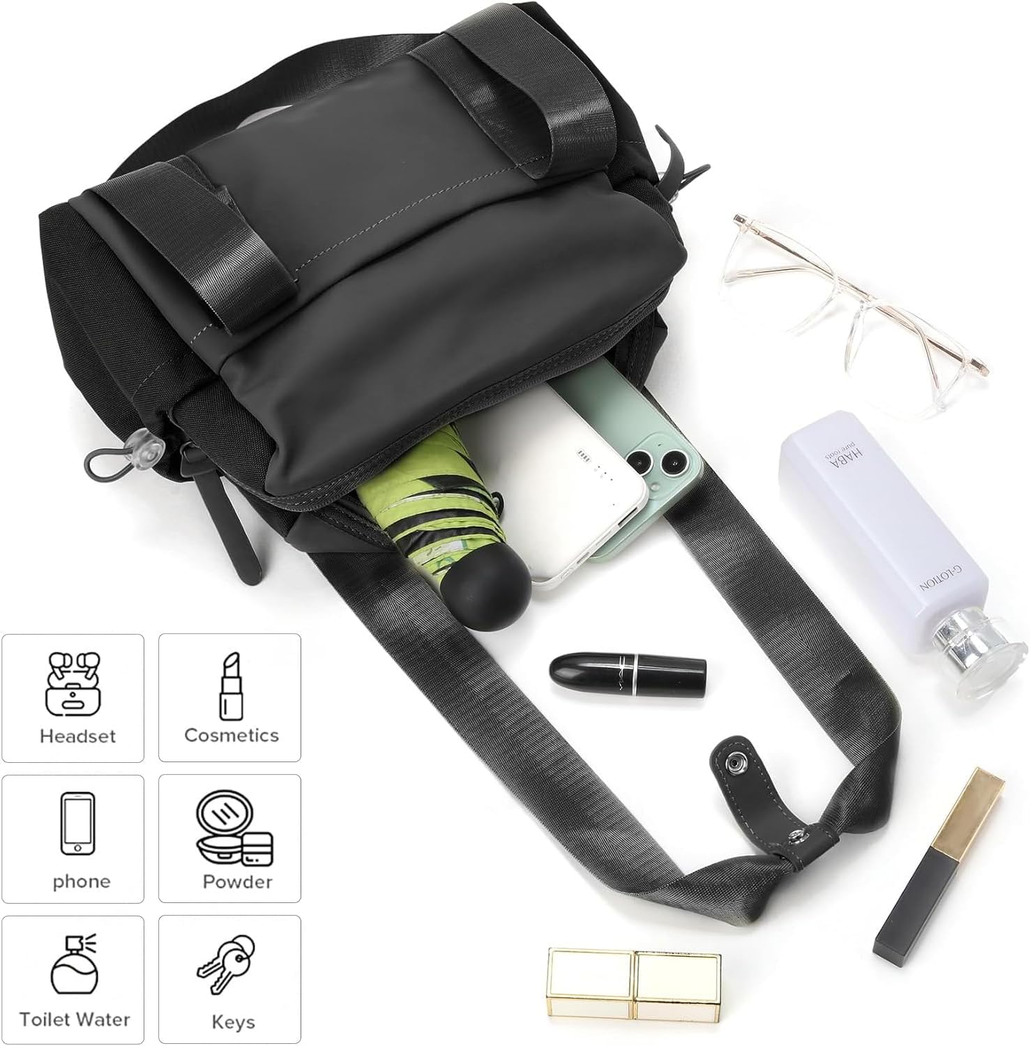 Mini Gym Bag for Women, Small Duffle Bag with Wet Compartment, Lightweight Waterproof Cute Tote for Girls Workout Sport Travel (Black) - Image 4