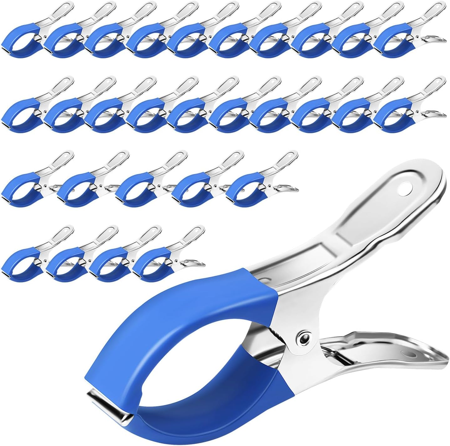 Pool Cover Clips for Above Ground Pools, 30 Pcs 4.7 Inch Stainless Steel, Windproof Clips with Protective Sleeves - Image 1